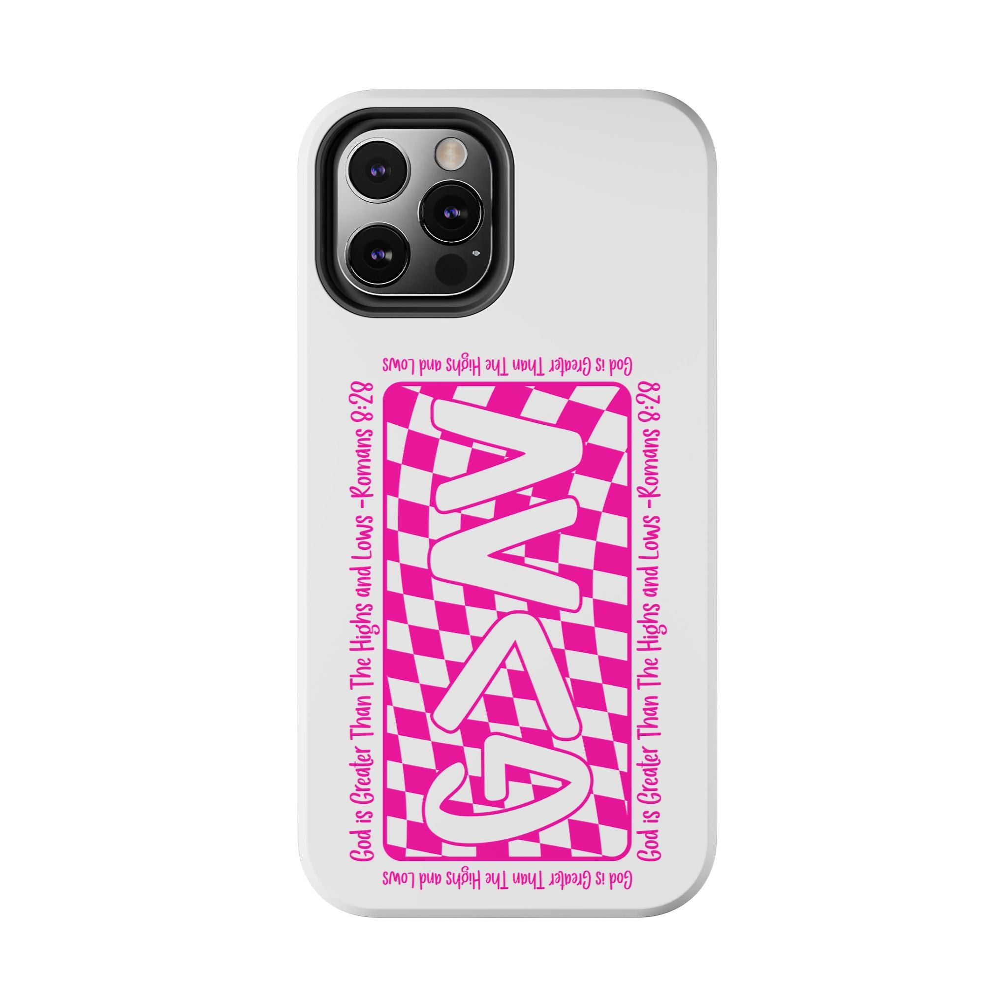 Pink Checker 'GAY' Tough Phone Case — Bold Pride Protective Cover