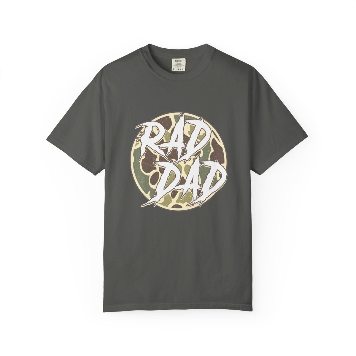 Rad Dad T‑Shirt — Camo Circle Graphic Tee for Cool Dads