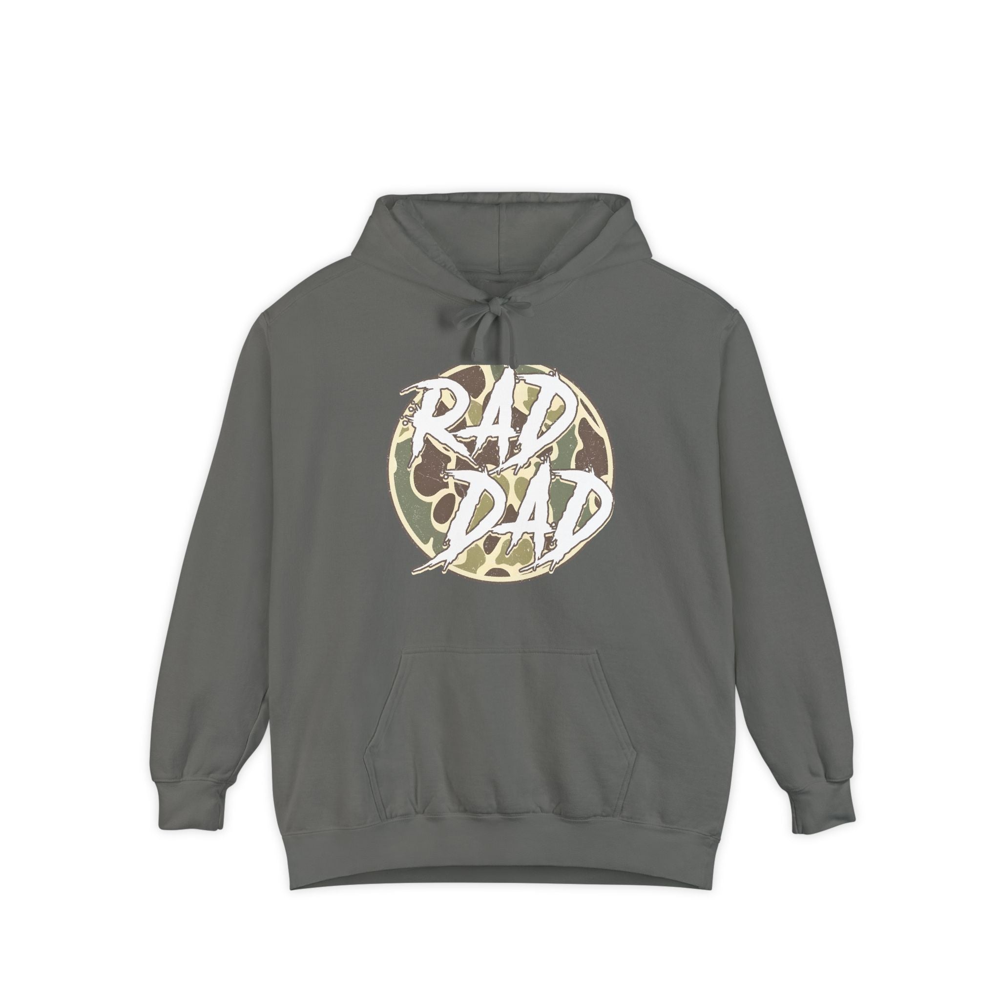Rad Dad Hoodie — Camo Logo Pullover for Cool Dads, Father’s Day Gift