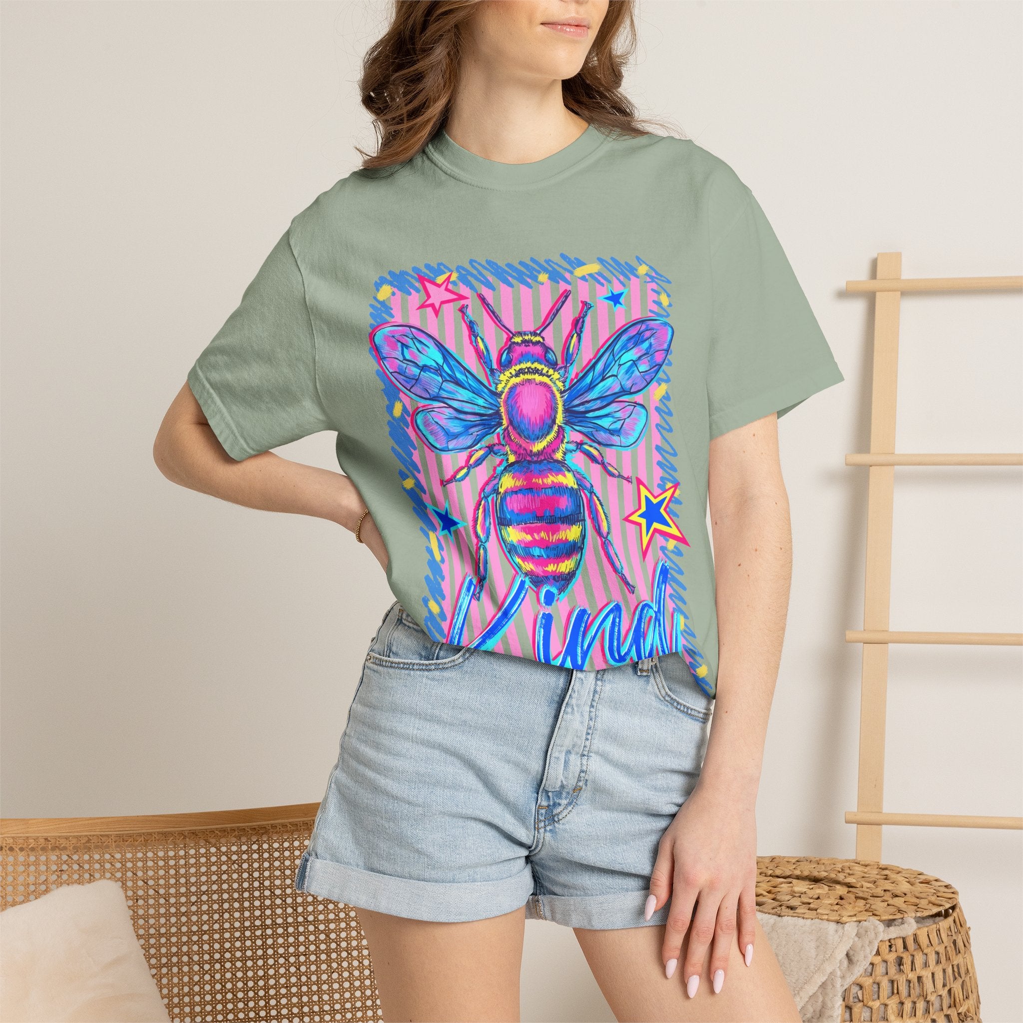 Kind Bee T-Shirt — Colorful Psychedelic Bee Graphic Tee