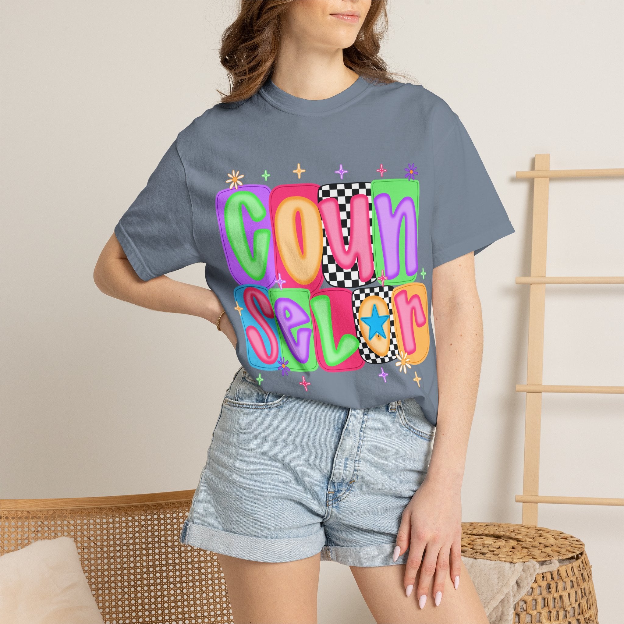 Counselor Graphic T-Shirt — Retro Colorful 'Counselor' Camp & Summer Staff Tee