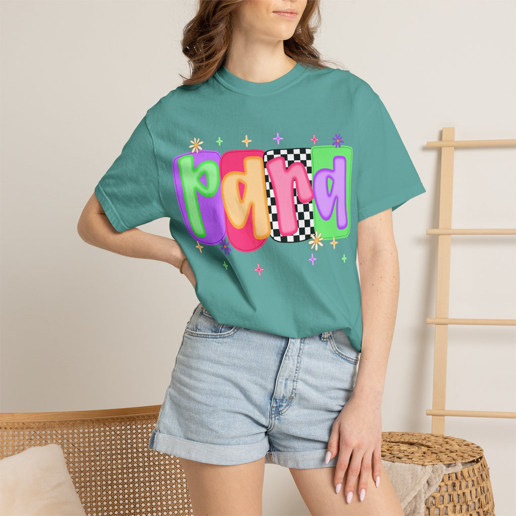 Paisley Retro Bubble Text T‑Shirt — Colorful 'pana' Graphic Tee