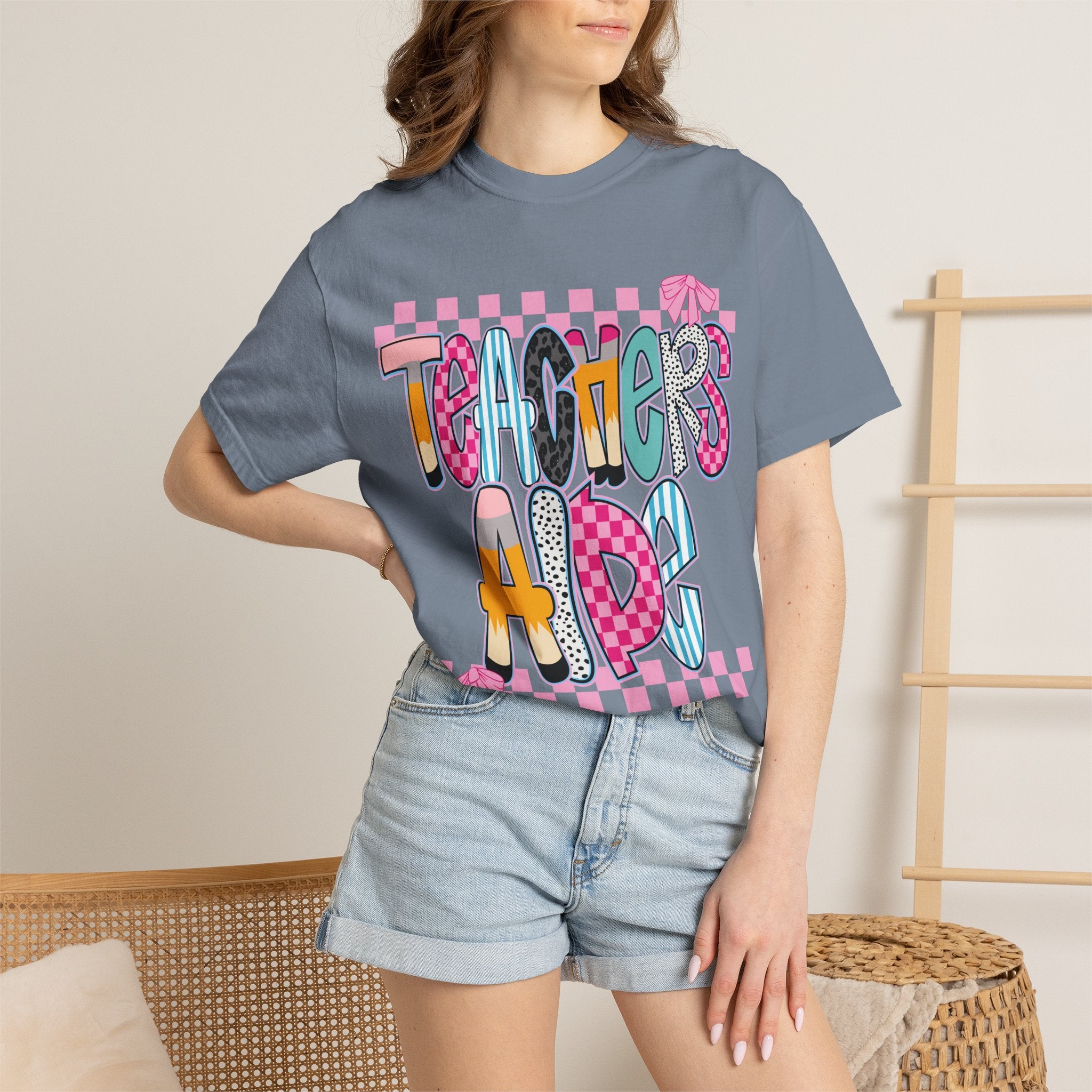 Teacher's Aide T-Shirt — Colorful Playful School Staff Gift