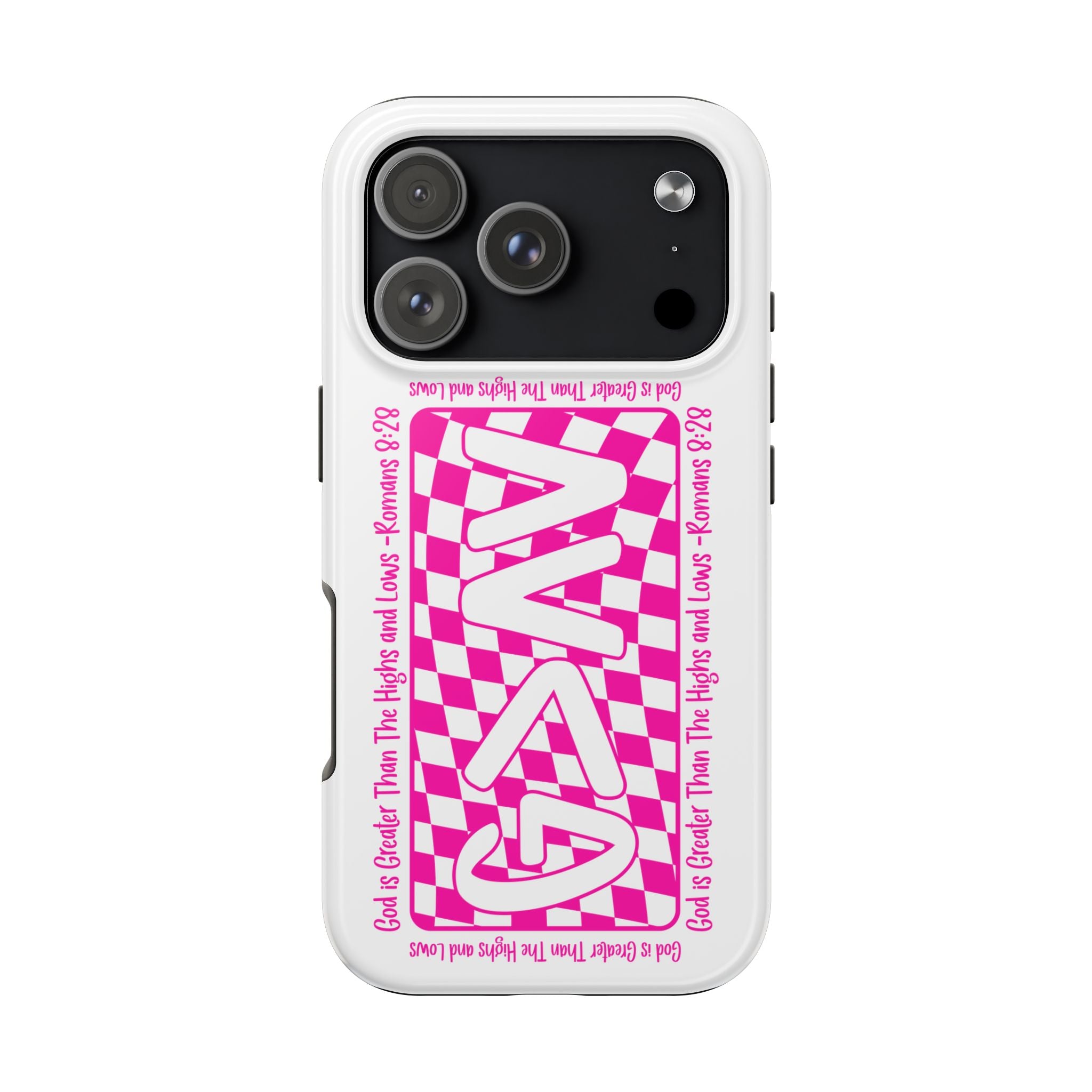 Pink Checker 'GAY' Tough Phone Case — Bold Pride Protective Cover