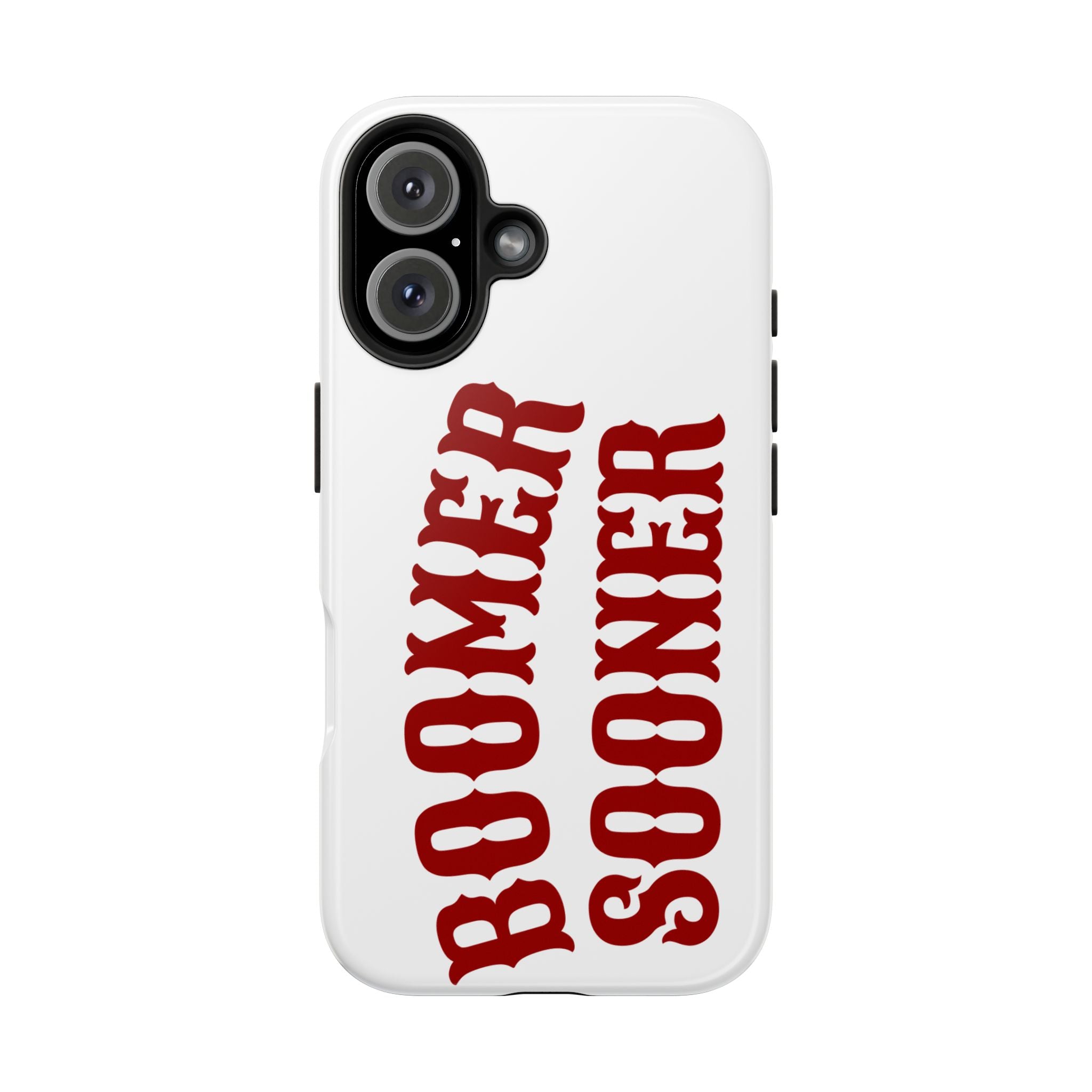 Boomer Sooner Tough Phone Case — Oklahoma Crimson Retro Text Protective Cover