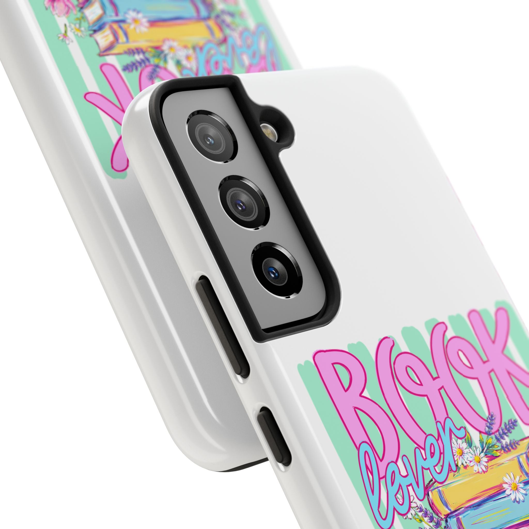 Book Lover Tough Phone Case — Colorful Stack of Books Floral Design