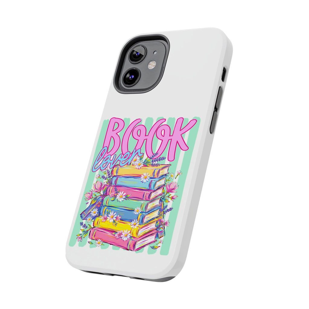 Book Lover Tough Phone Case — Colorful Stack of Books Floral Design