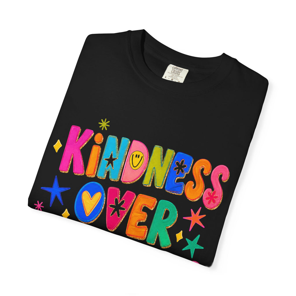 Kindness Over Coolness Graphic T-Shirt — Colorful Positive Message Tee