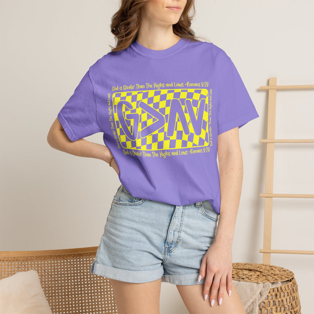 God Is Greater Than The Highs and Lows T-Shirt — Christian Faith Graphic Tee