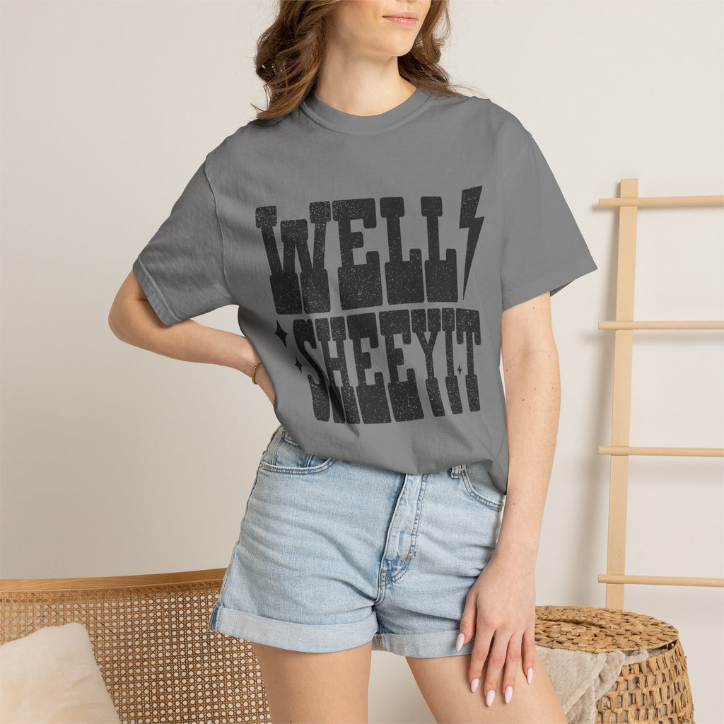 Well Sheeyit T-Shirt — Rustic Vintage Graphic Tee with Lightning Bolt
