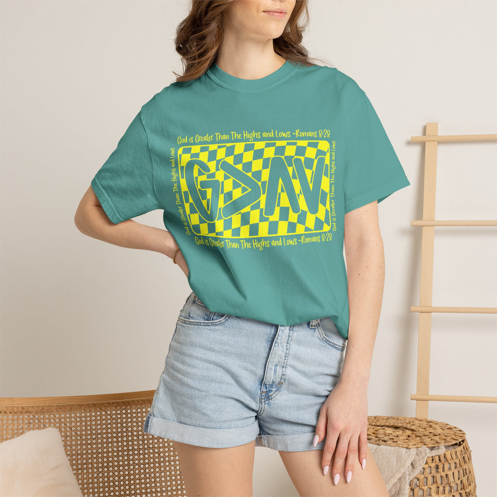 God Is Greater Than The Highs and Lows T-Shirt — Christian Faith Graphic Tee