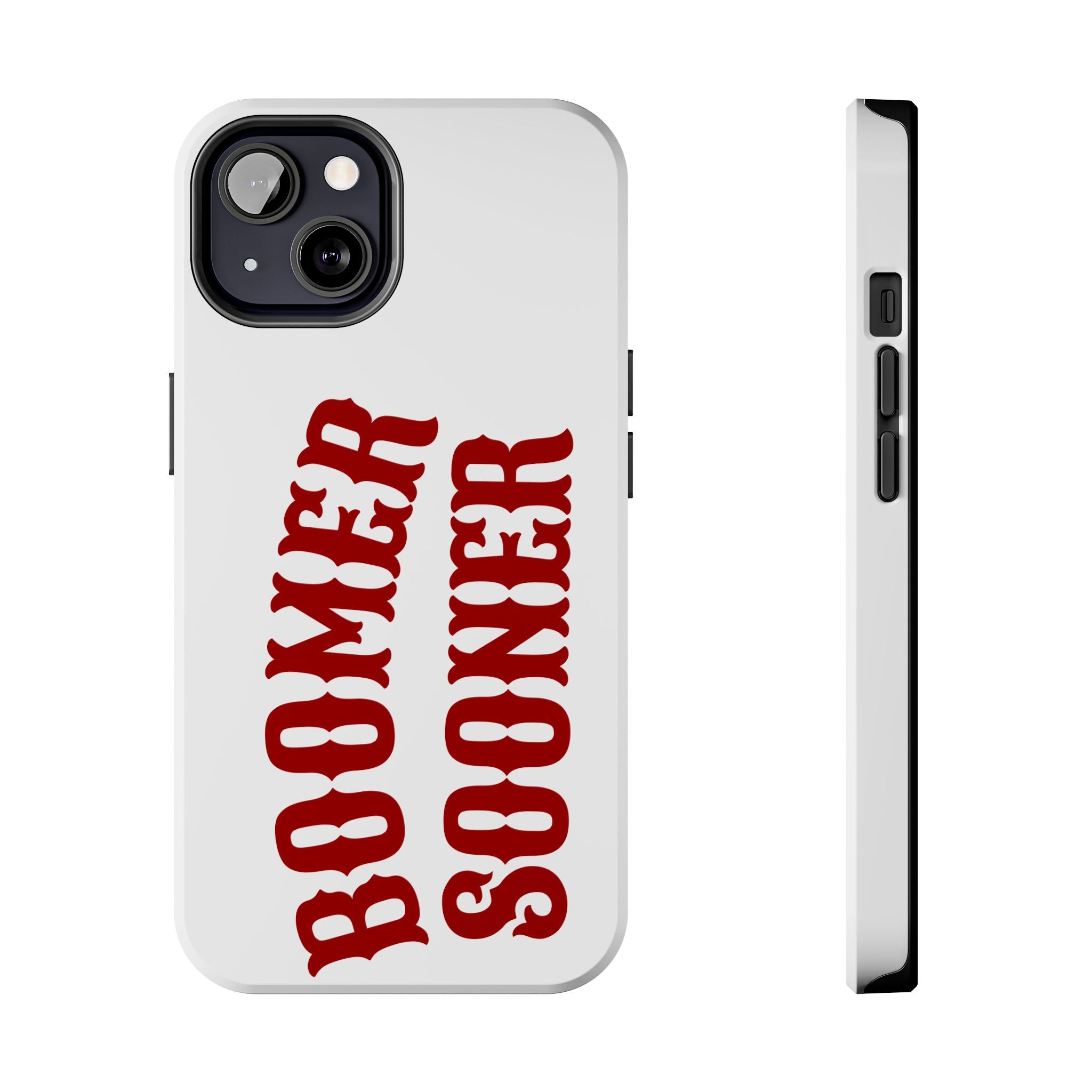 Boomer Sooner Tough Phone Case — Oklahoma Crimson Retro Text Protective Cover