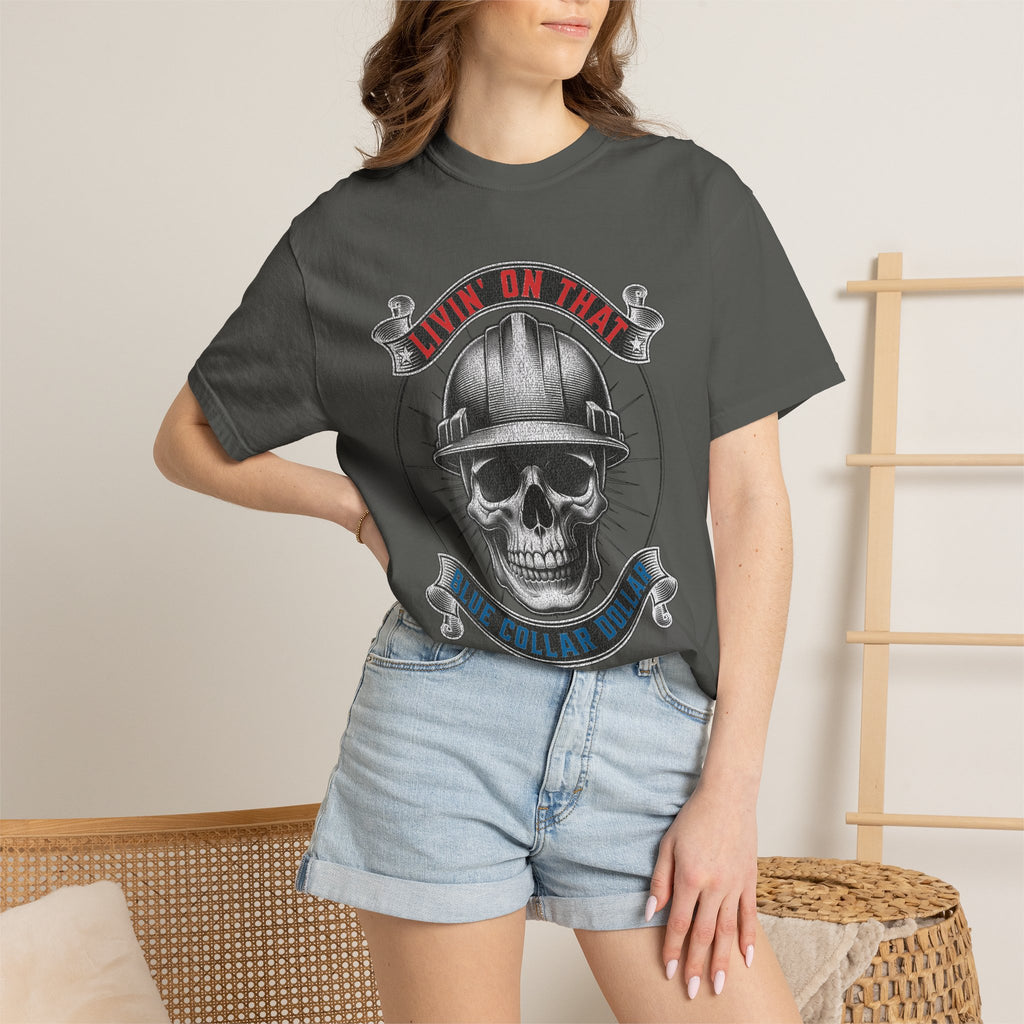 Skull Miner T-Shirt — 'Livin' On That Coal Dust' Vintage Workwear Tee