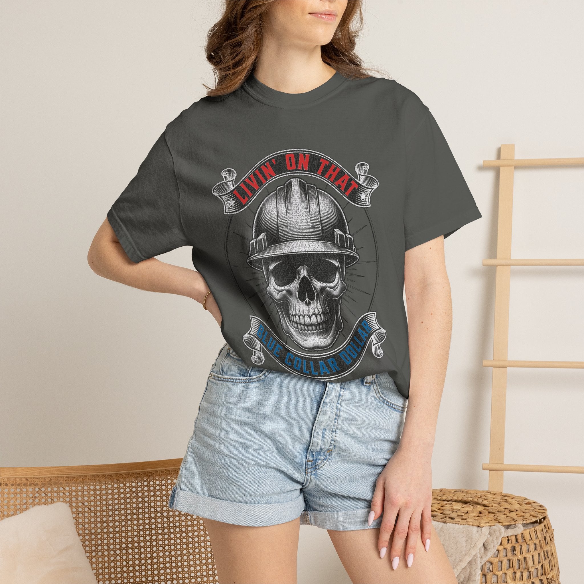 Skull Miner T-Shirt — 'Livin' On That Coal Dust' Vintage Workwear Tee