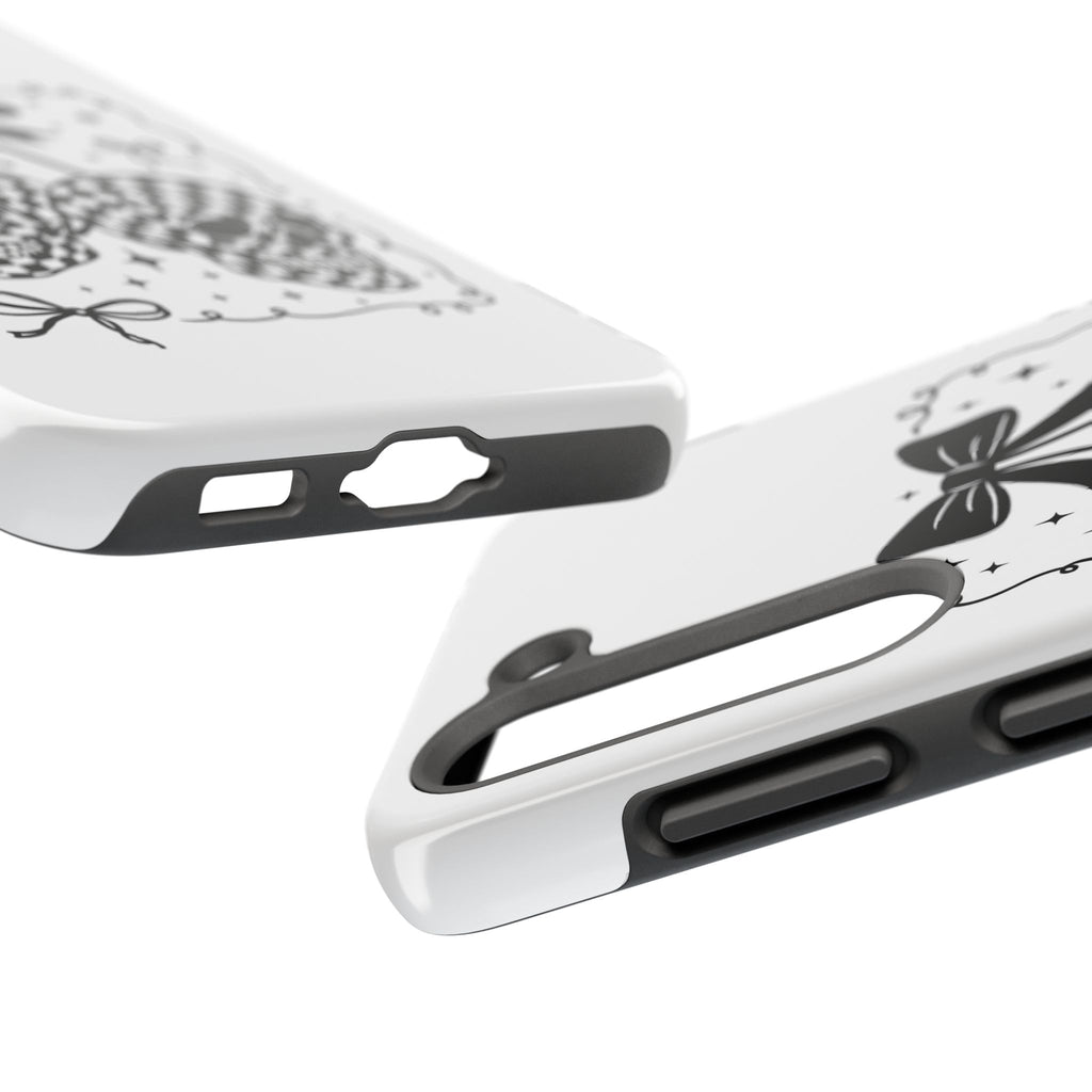 Skull Bow Phone Case - Checkerboard Gothic Tough Phone Case