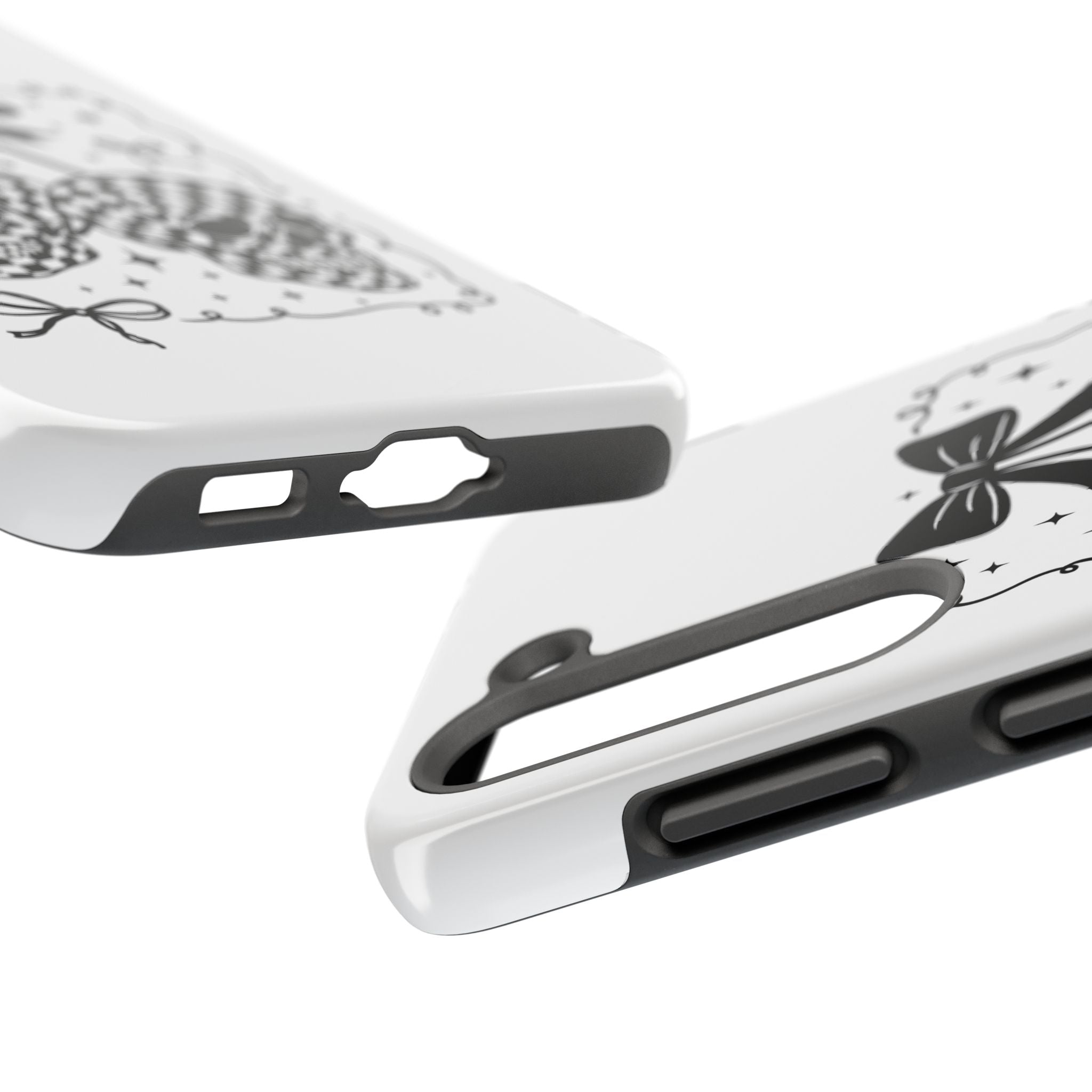 Skull Bow Phone Case - Checkerboard Gothic Tough Phone Case