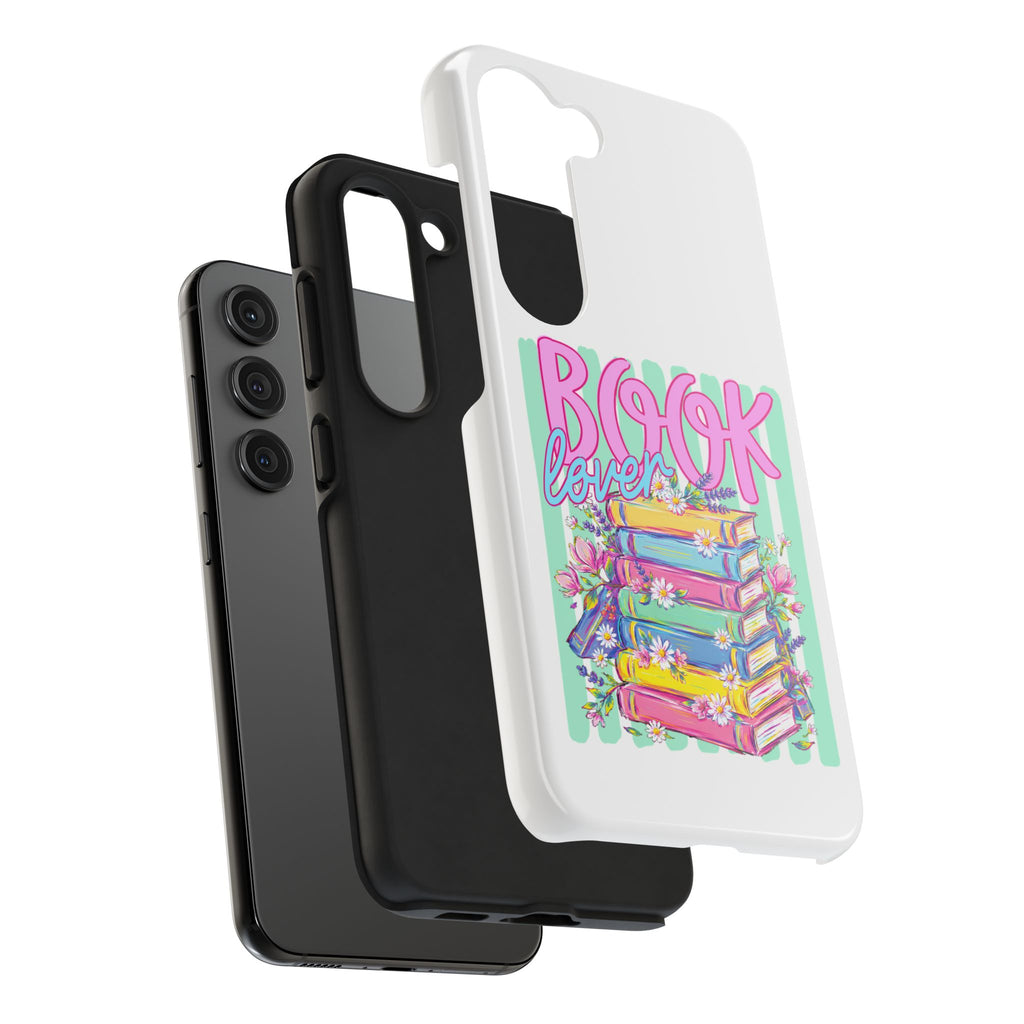Book Lover Tough Phone Case — Colorful Stack of Books Floral Design