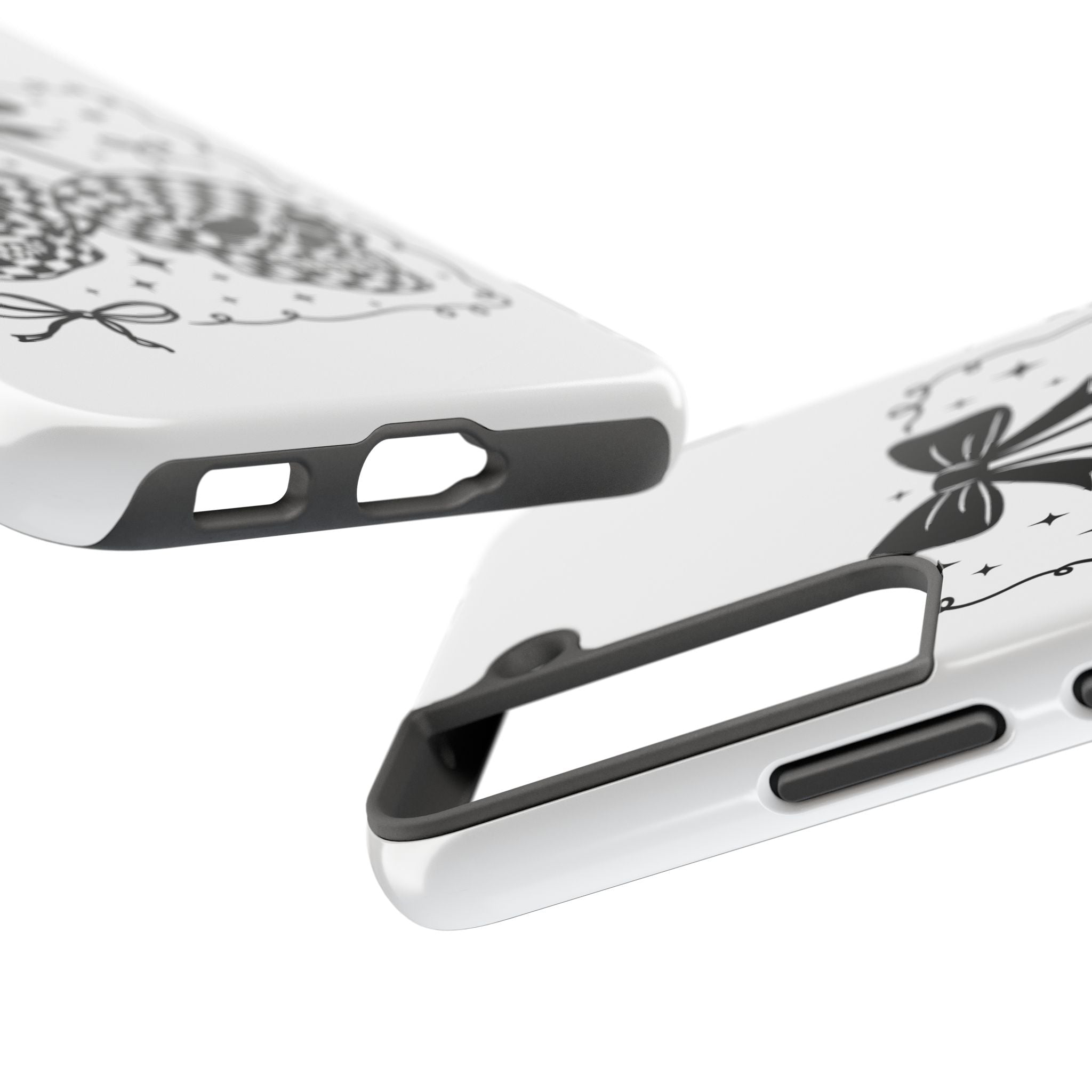 Skull Bow Phone Case - Checkerboard Gothic Tough Phone Case