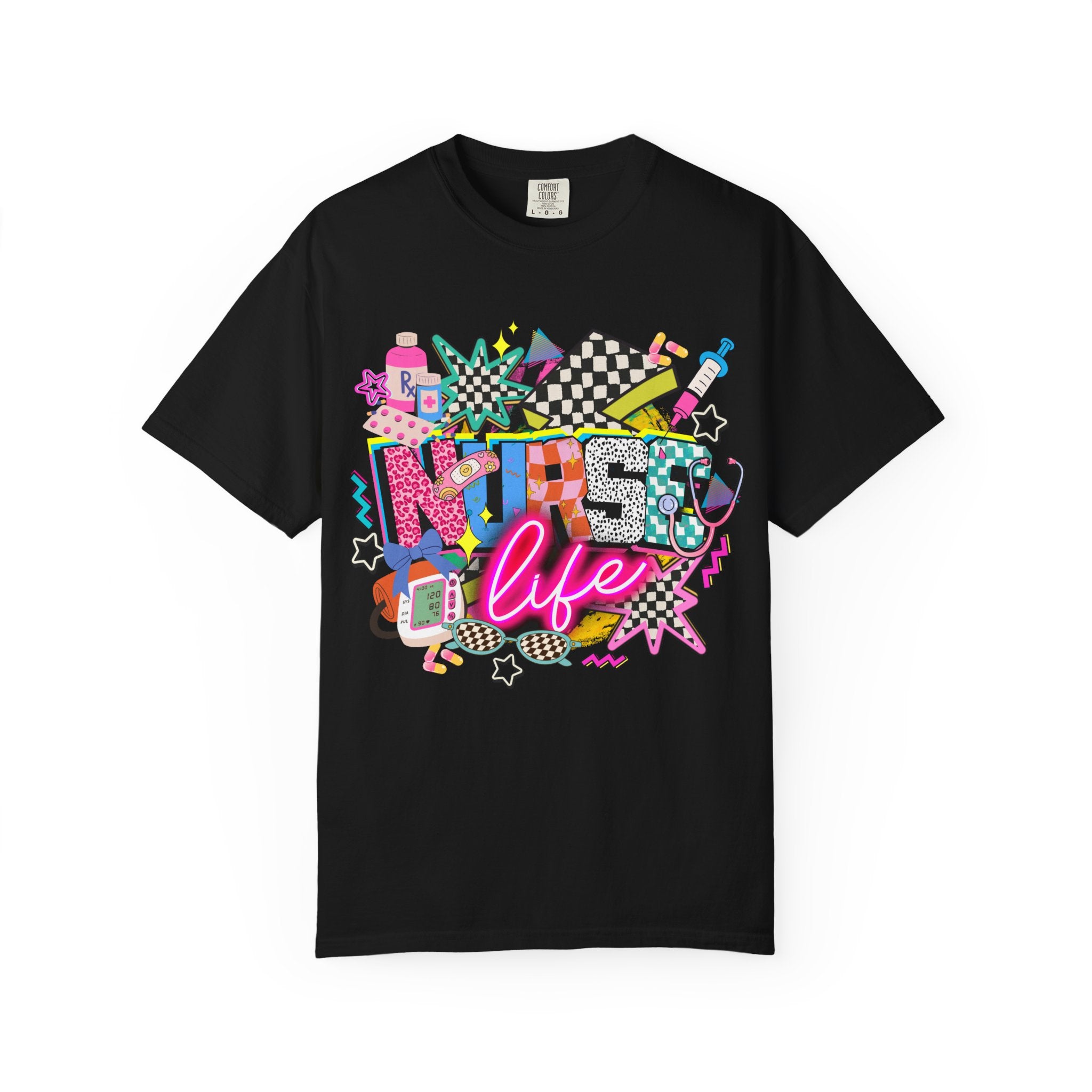 Unisex Graphic T-Shirt — "Nurse for Life" Retro Neon Pop Art Tee