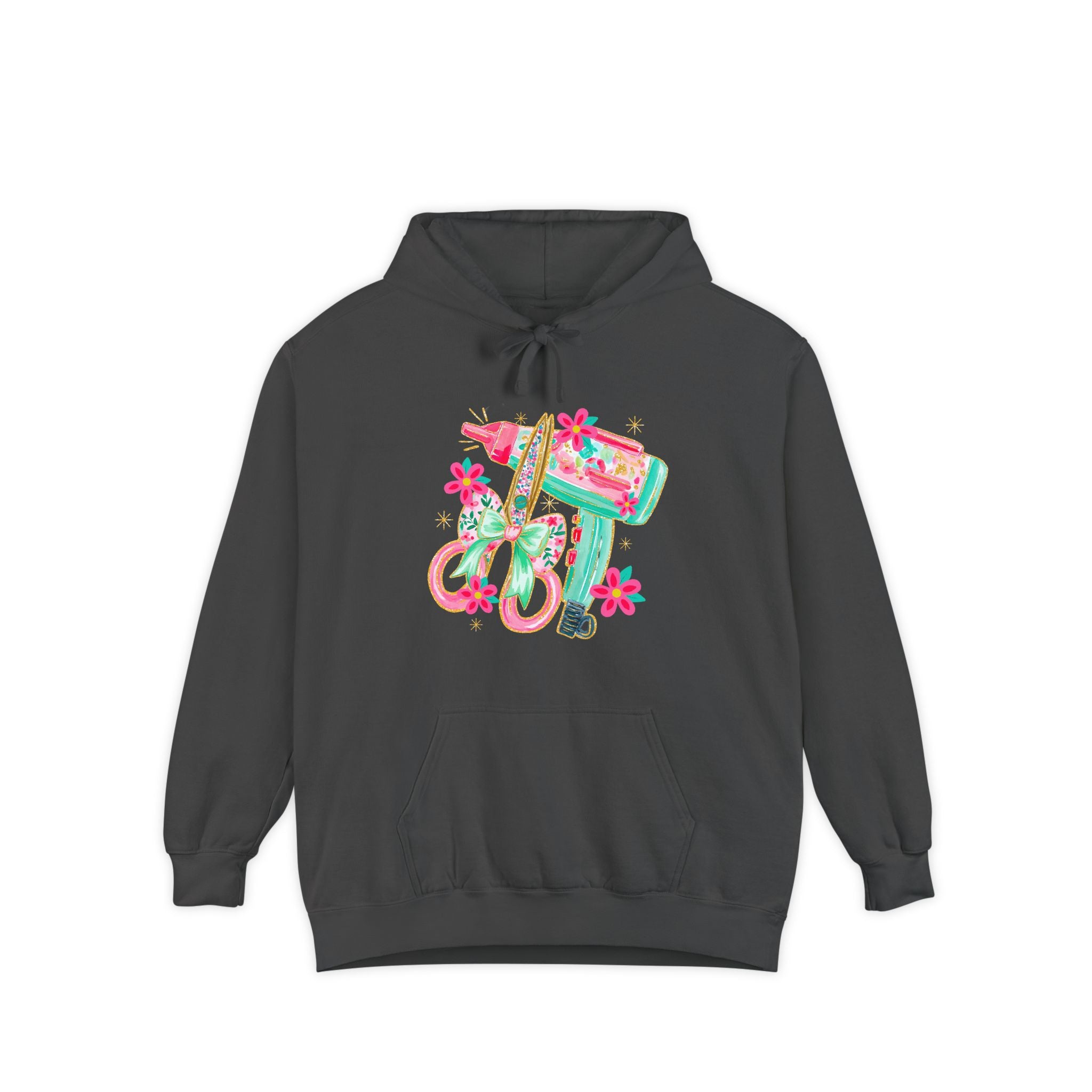 White Floral Scooter Hoodie — Retro Pink & Teal Vespa Design