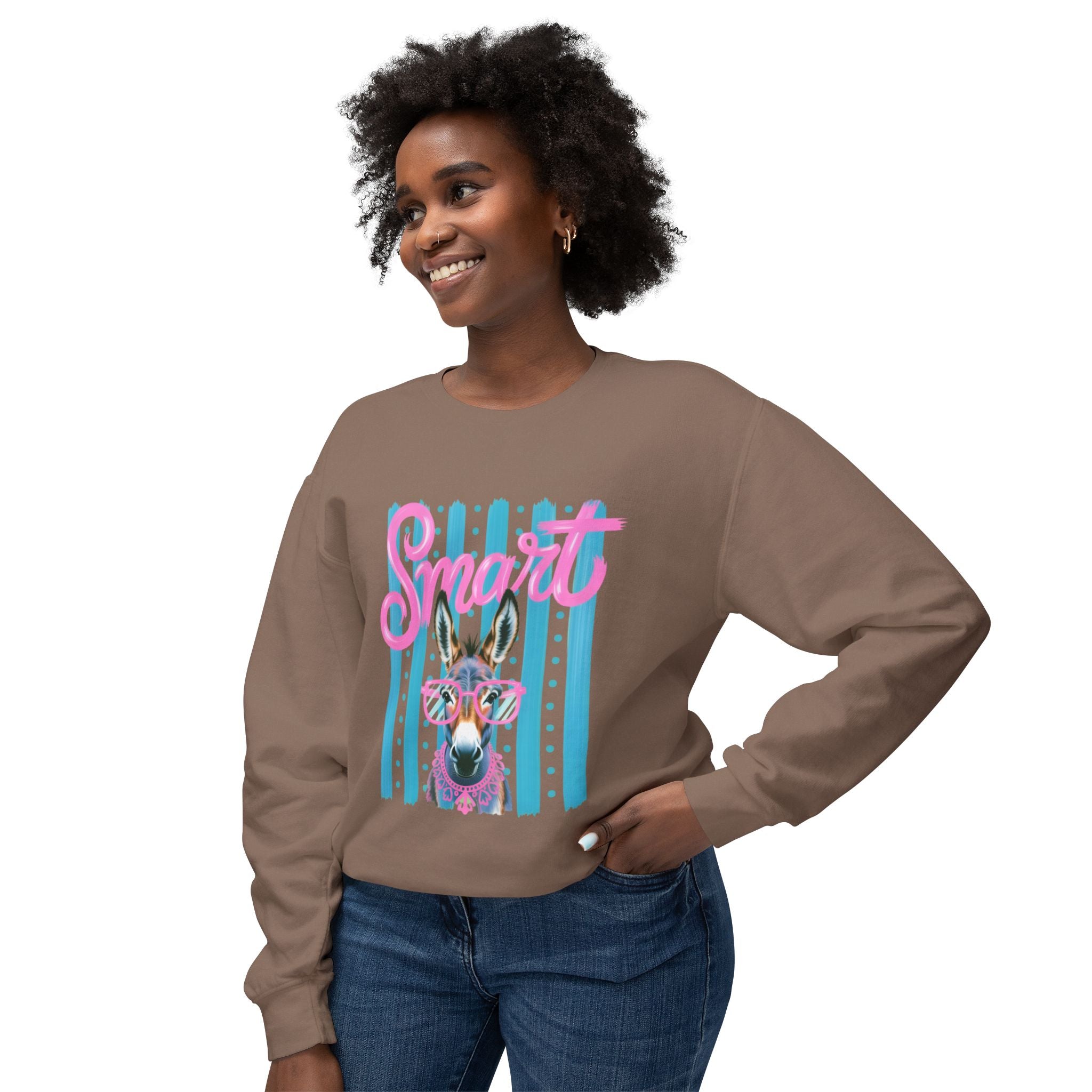 Donkey Sweet Crewneck Sweatshirt — 'Sweet' Colorful Donkey Graphic