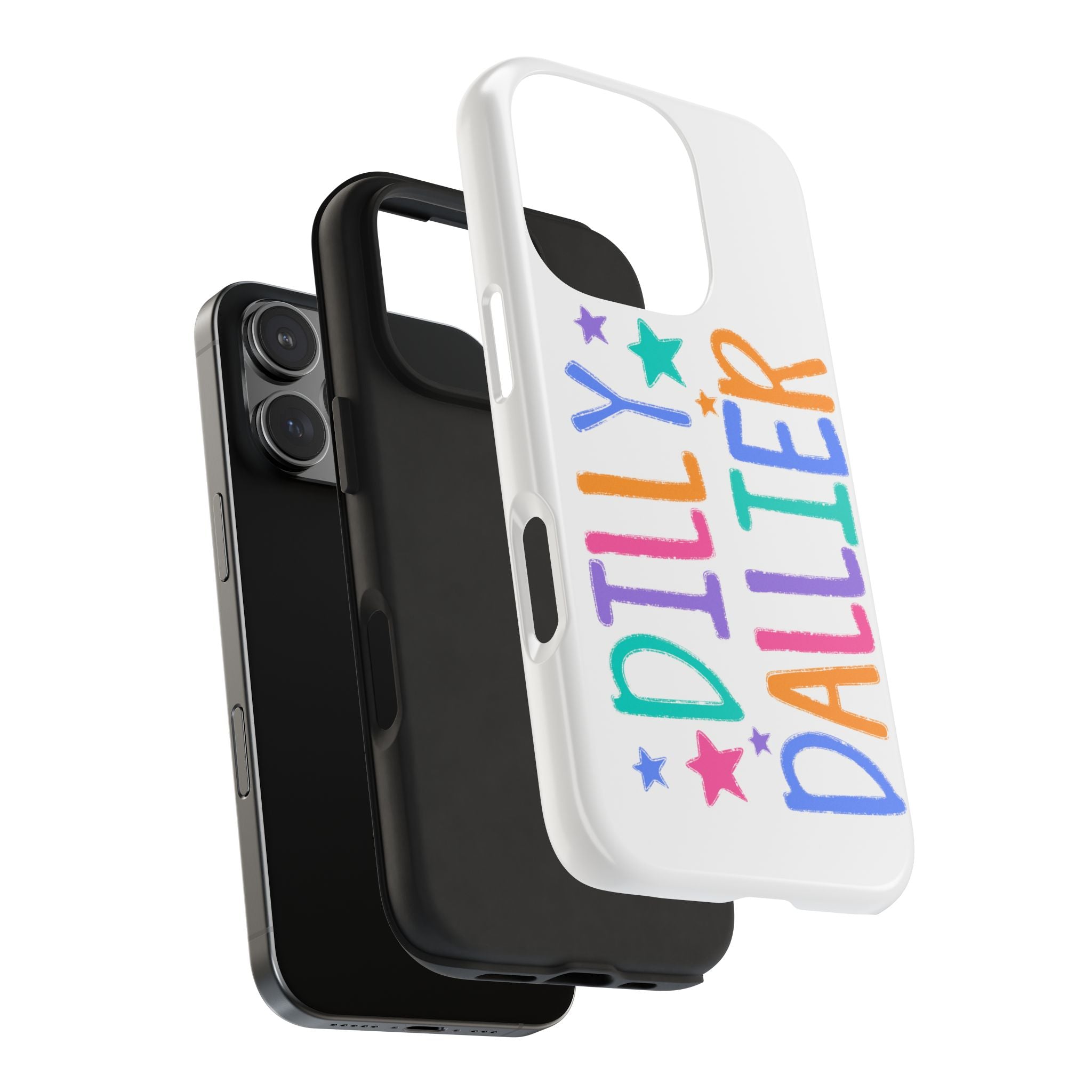 Dilly Dallier Colorful Tough Phone Case — Fun Pastel Stars Protective Cover