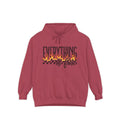 Everything Is Fine Hoodie — Retro Flame Checkerboard Graphic Pullover