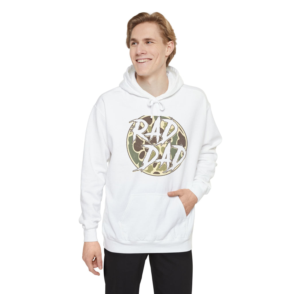 Rad Dad Hoodie — Camo Logo Pullover for Cool Dads, Father’s Day Gift