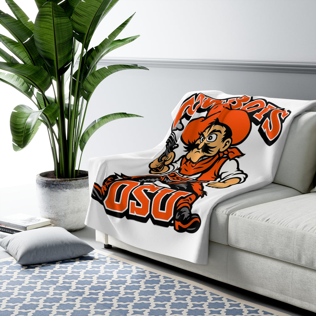 OSU Cowboys Sherpa Fleece Blanket — Cozy Team Logo Throw