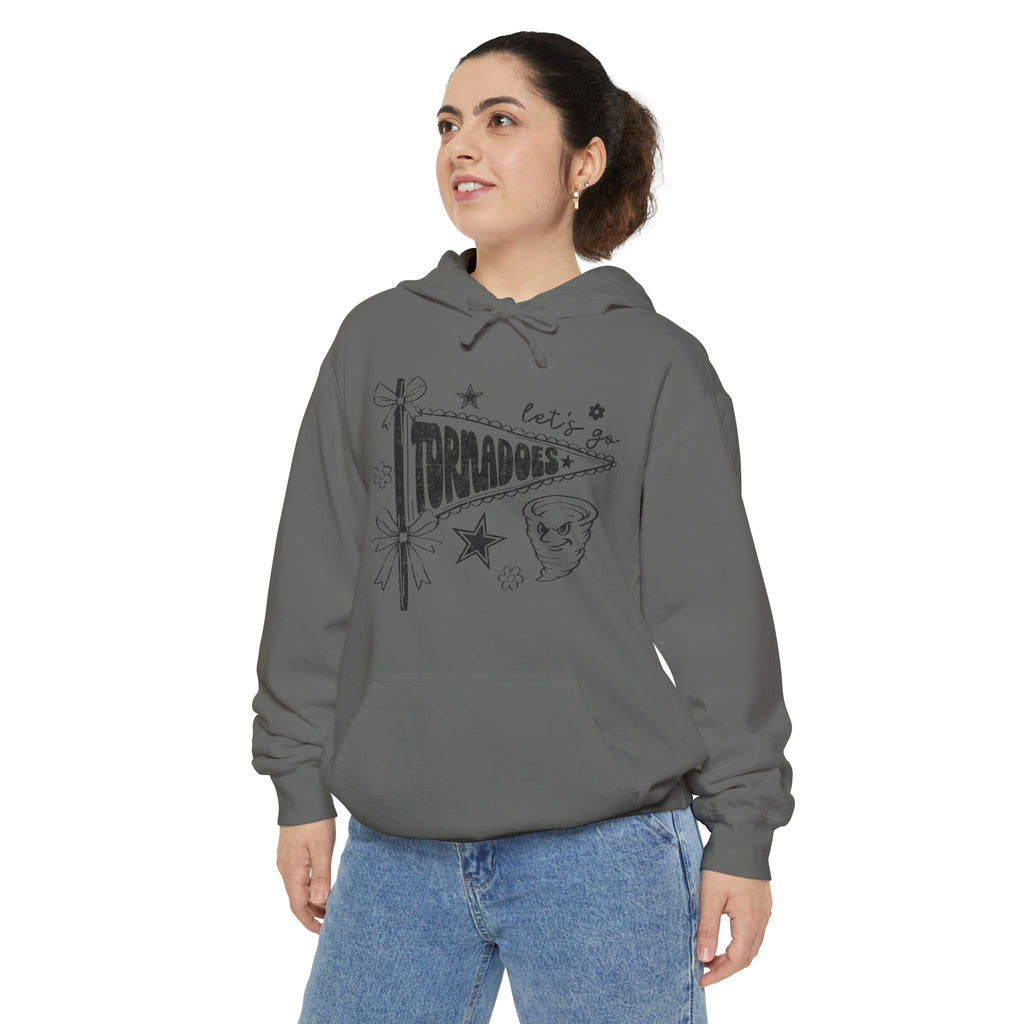 Tornadoes Graphic Hoodie — Retro Pennant Design with 'Let's Go' Text