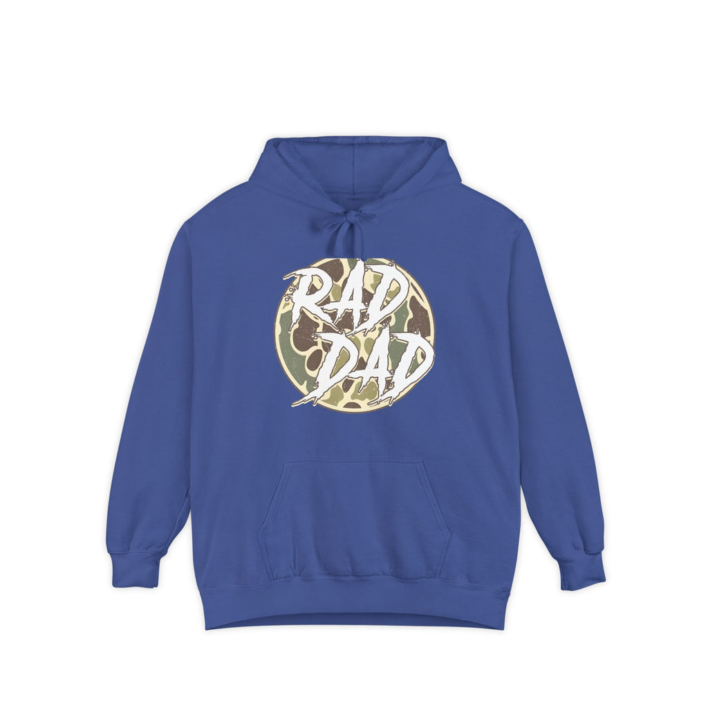 Rad Dad Hoodie — Camo Logo Pullover for Cool Dads, Father’s Day Gift