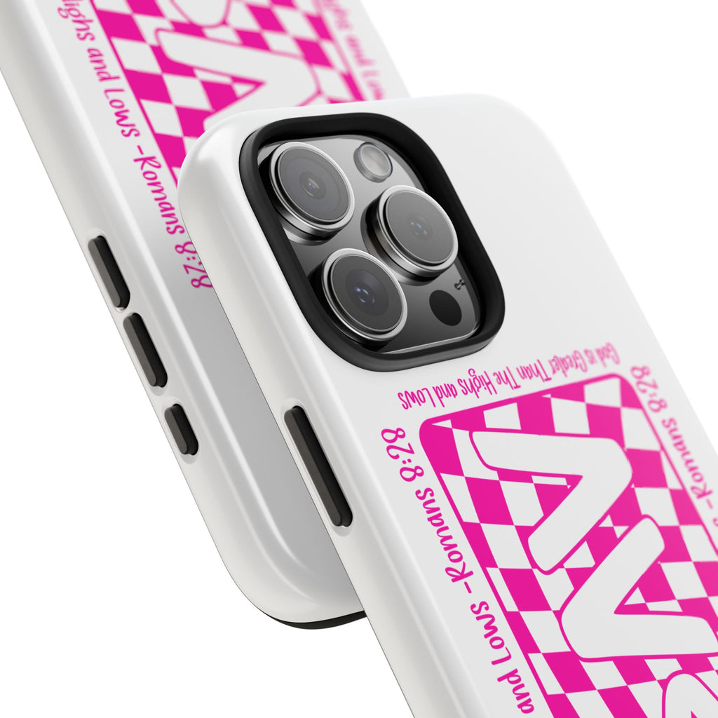 Pink Checker 'GAY' Tough Phone Case — Bold Pride Protective Cover