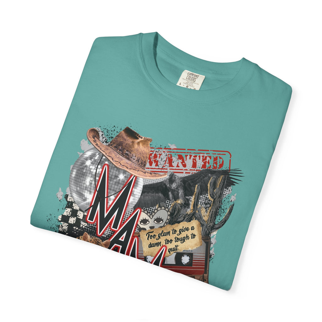 Mama Collage Graphic T-Shirt – Vintage Cowboy, Floral & Retro Icons
