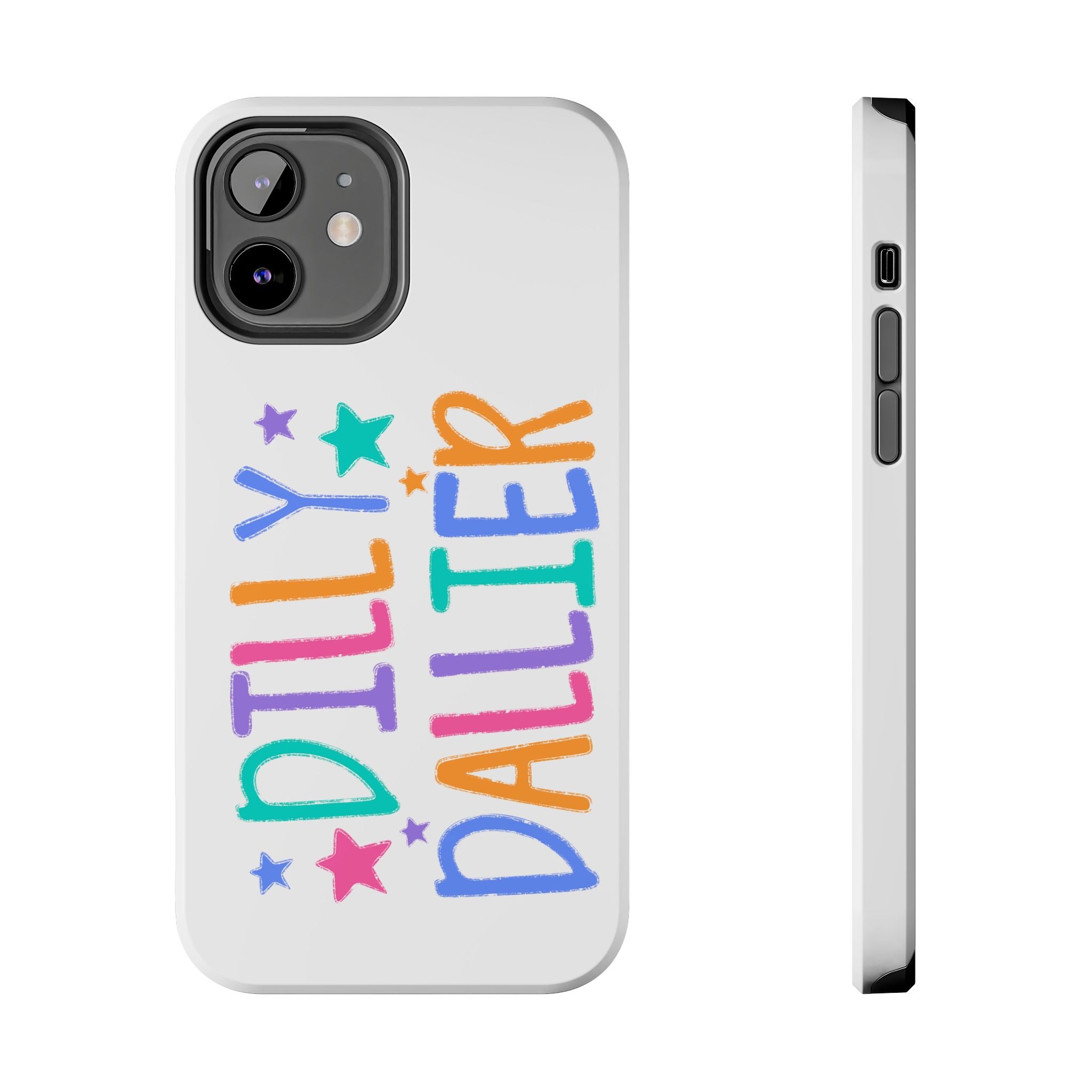Dilly Dallier Colorful Tough Phone Case — Fun Pastel Stars Protective Cover