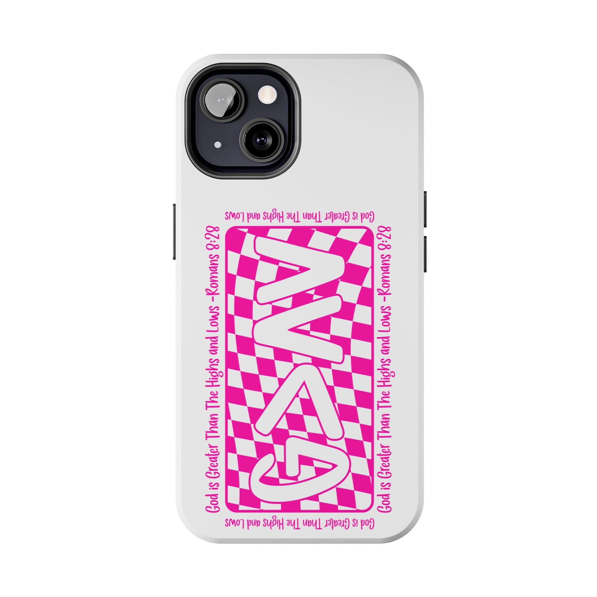 Pink Checker 'GAY' Tough Phone Case — Bold Pride Protective Cover
