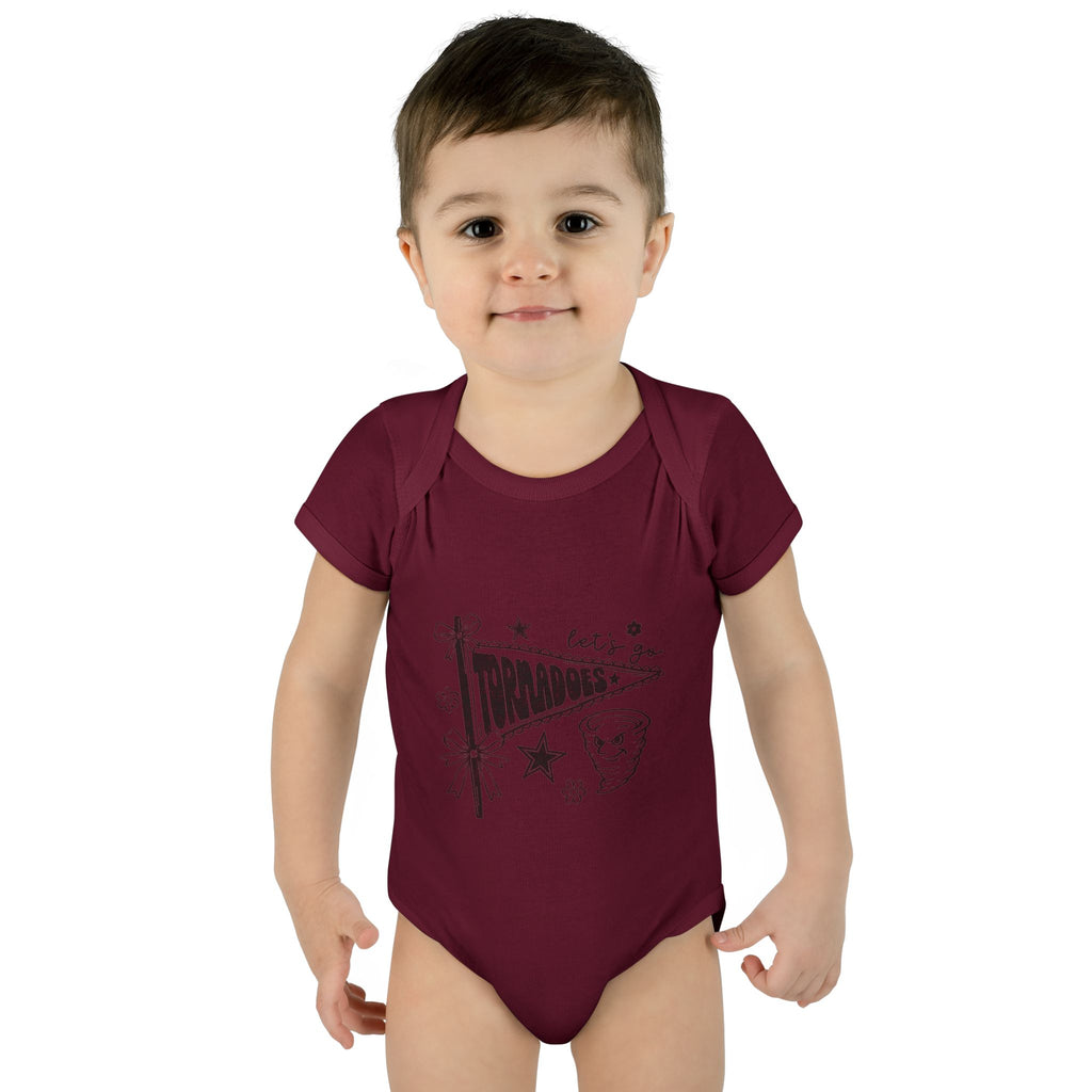 Let's Be Tornadoes Baby Bodysuit – Cute Retro Space Drawing Infant Onesie