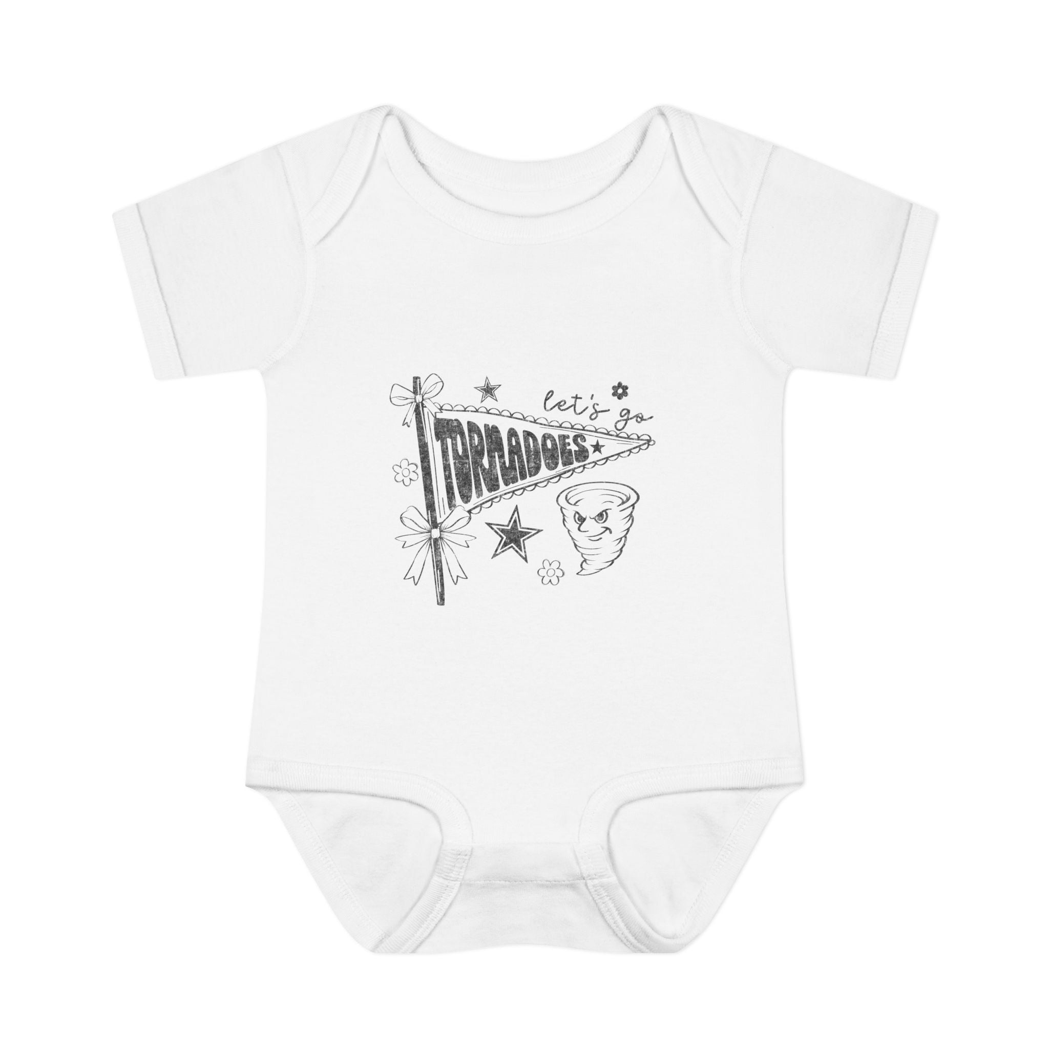 Let's Be Tornadoes Baby Bodysuit – Cute Retro Space Drawing Infant Onesie