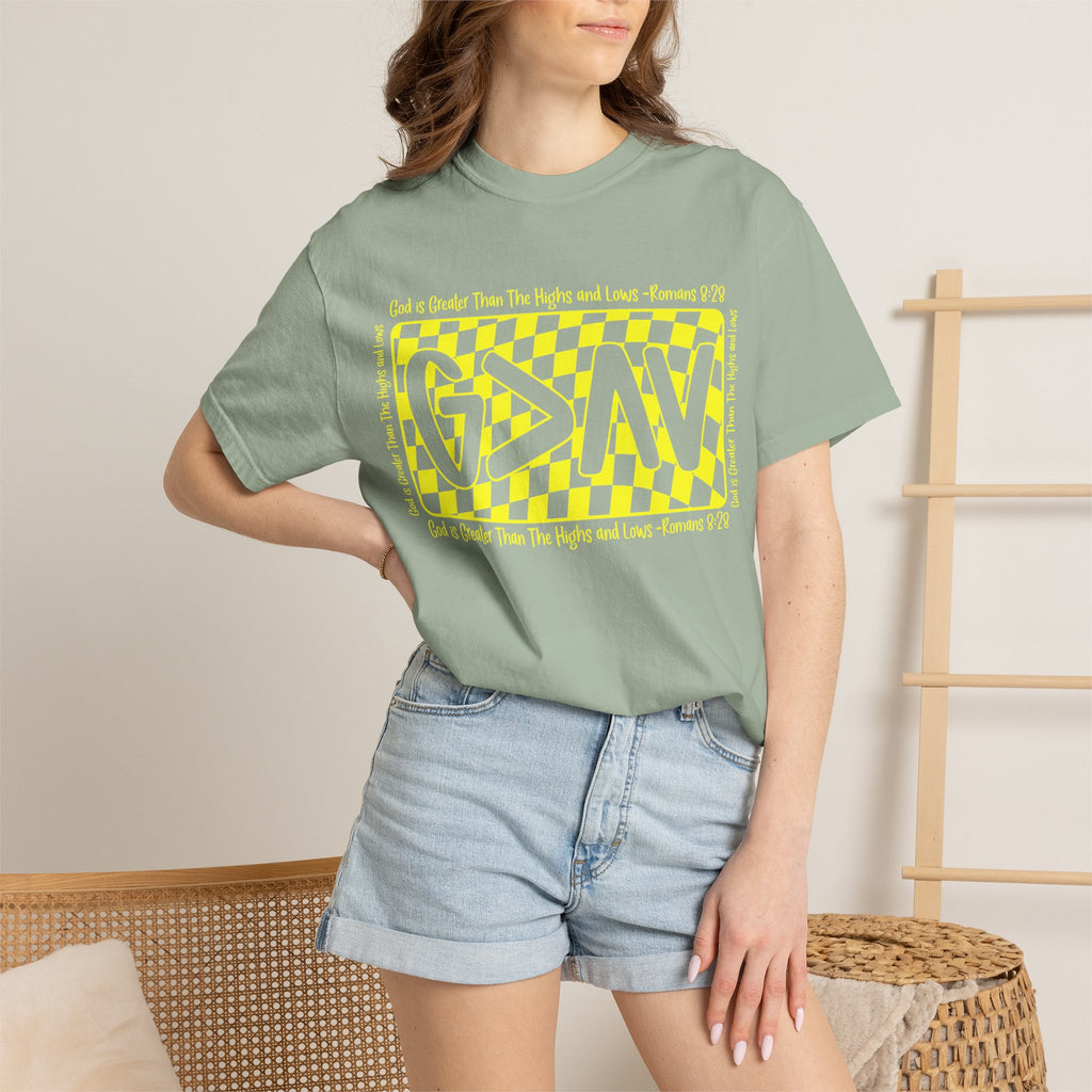 God Is Greater Than The Highs and Lows T-Shirt — Christian Faith Graphic Tee