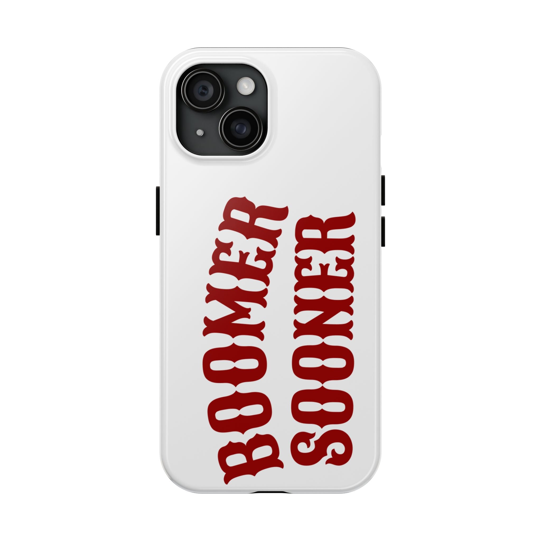 Boomer Sooner Tough Phone Case — Oklahoma Crimson Retro Text Protective Cover