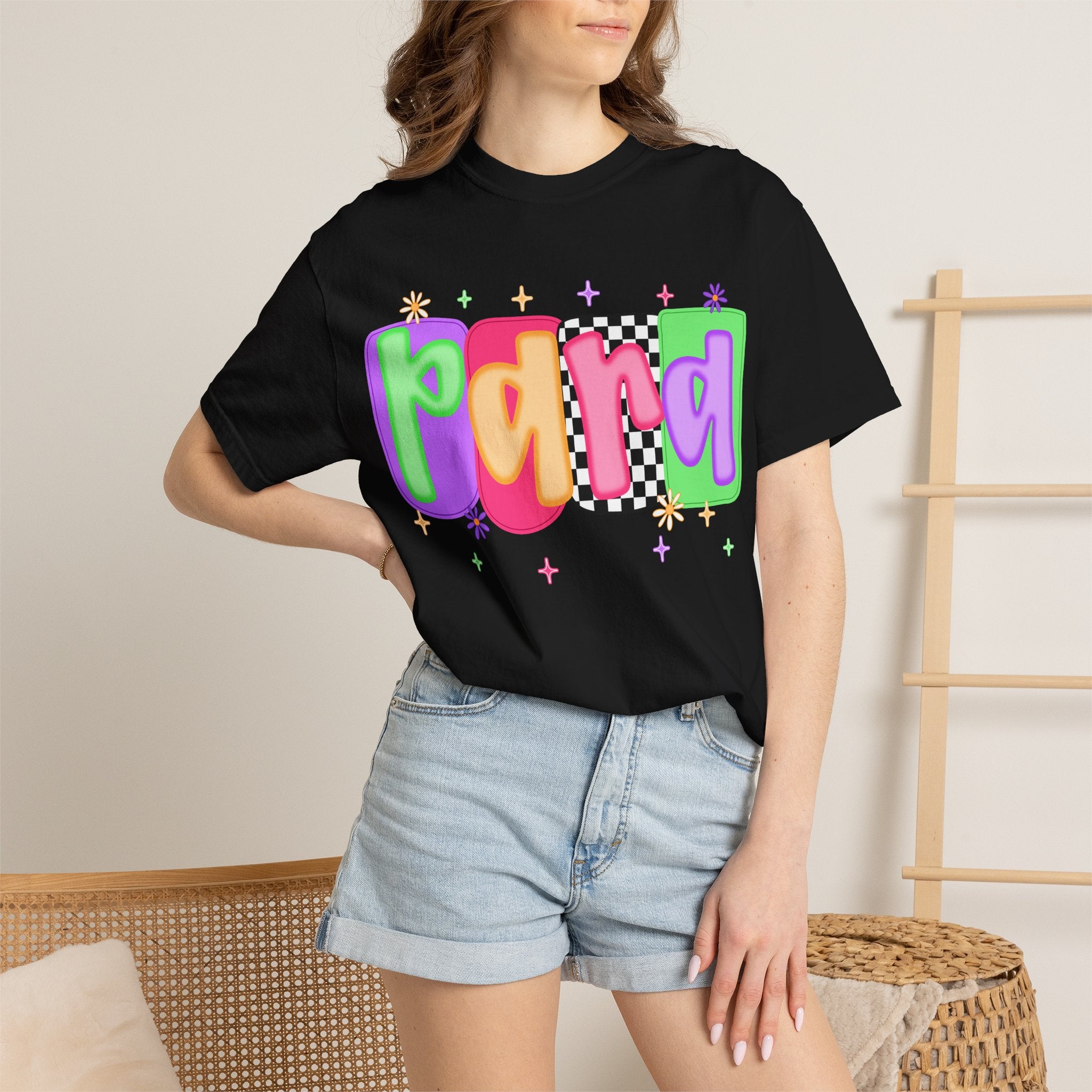 Paisley Retro Bubble Text T‑Shirt — Colorful 'pana' Graphic Tee