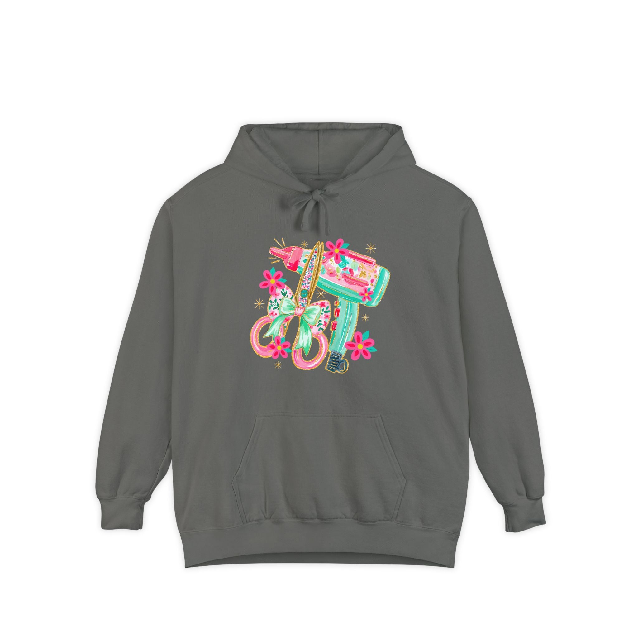 White Floral Scooter Hoodie — Retro Pink & Teal Vespa Design