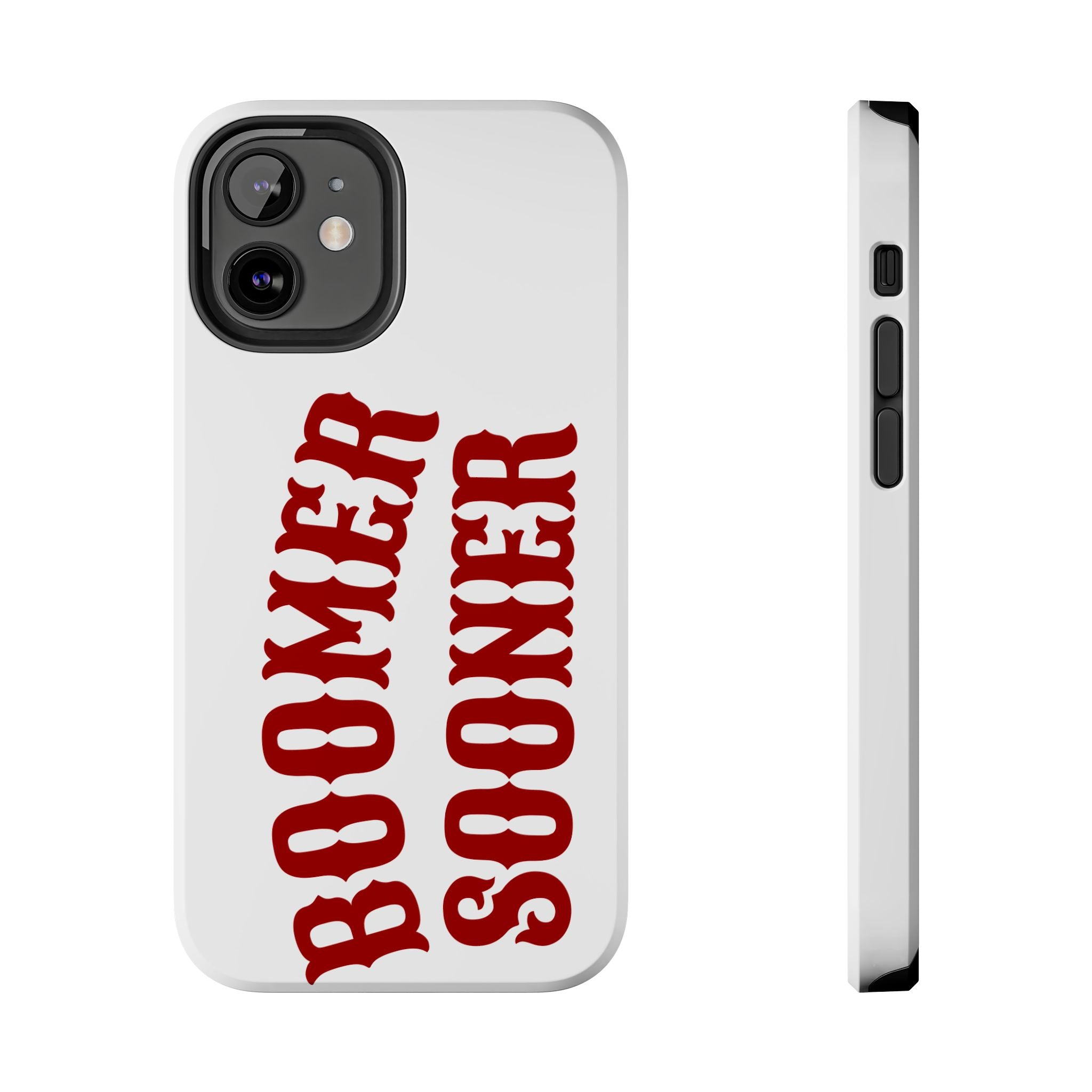 Boomer Sooner Tough Phone Case — Oklahoma Crimson Retro Text Protective Cover