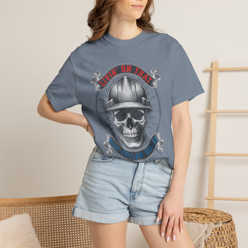 Skull Miner T-Shirt — 'Livin' On That Coal Dust' Vintage Workwear Tee