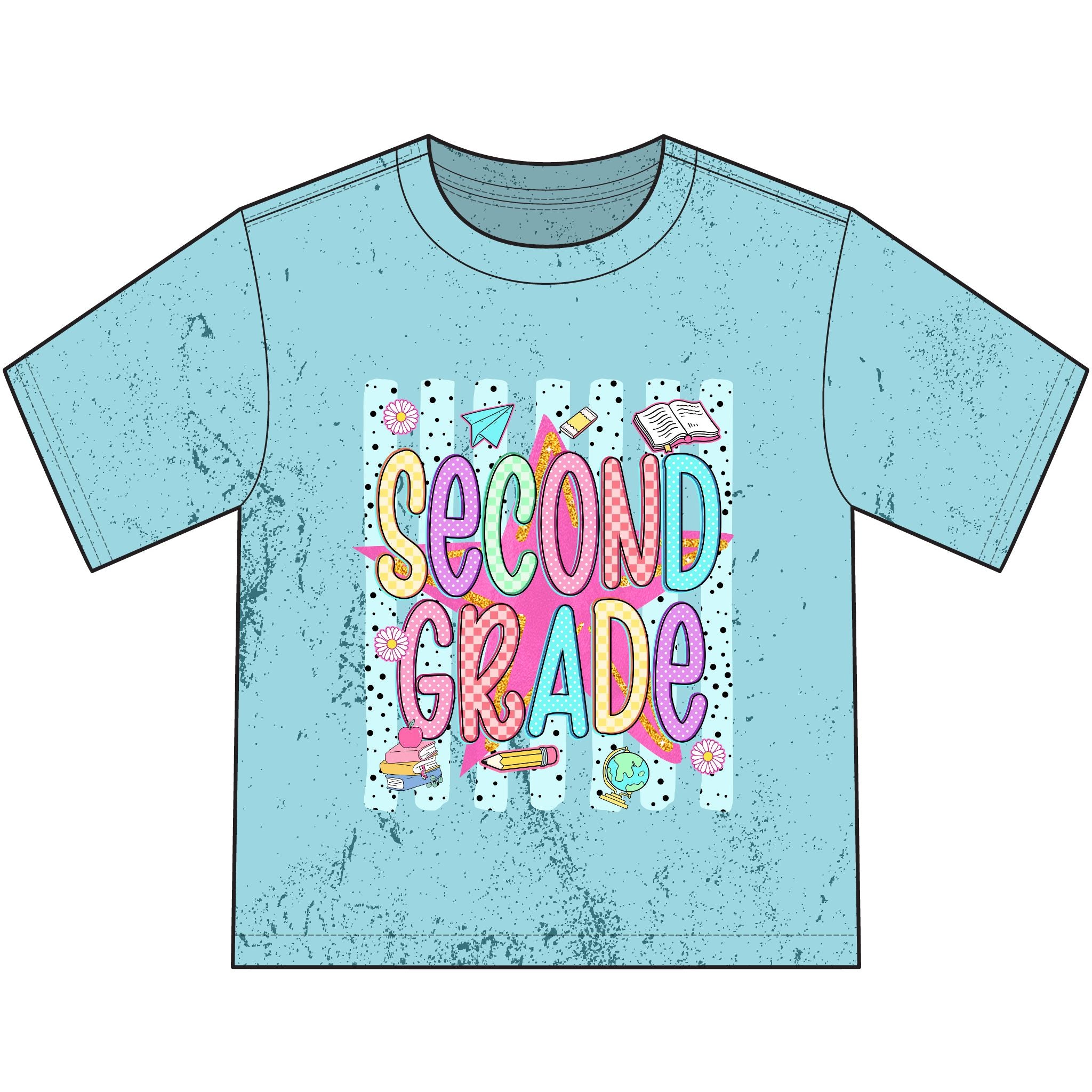 Second Grade Kids T-Shirt — Colorful Back-to-School Shirt for Boys & Girls