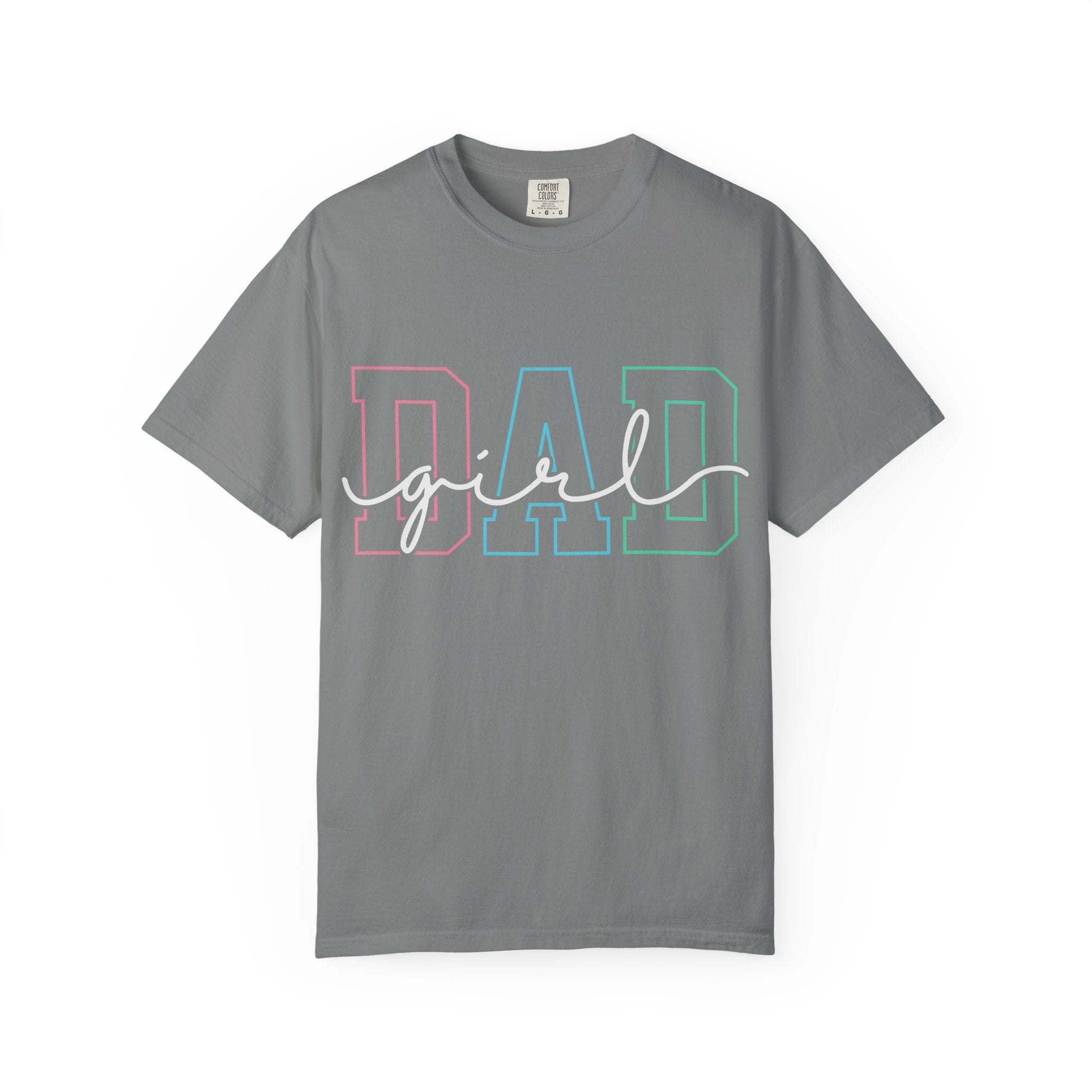Dad Outline Tee — Pastel Gradient "DAD" Graphic T-Shirt