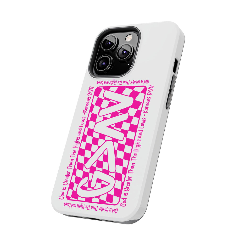 Pink Checker 'GAY' Tough Phone Case — Bold Pride Protective Cover