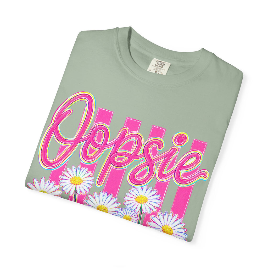 Oopsie Daisy T-Shirt — Retro Pink Stripes & Daisies Graphic Tee