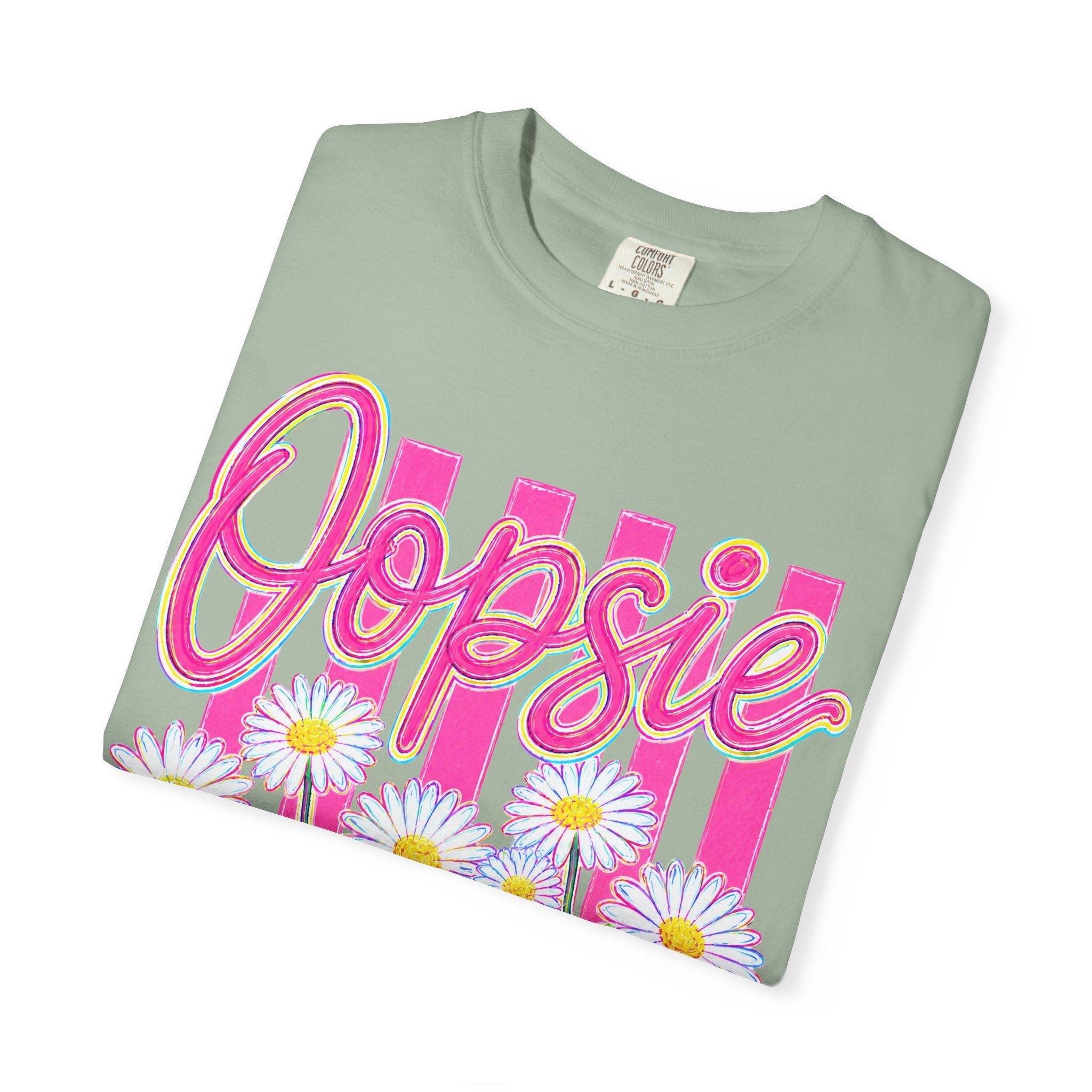 Oopsie Daisy T-Shirt — Retro Pink Stripes & Daisies Graphic Tee