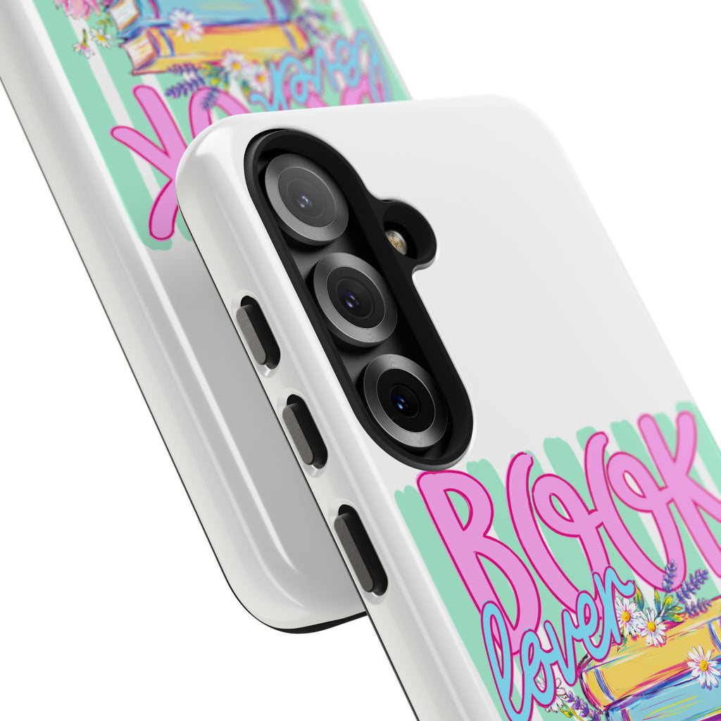 Book Lover Tough Phone Case — Colorful Stack of Books Floral Design