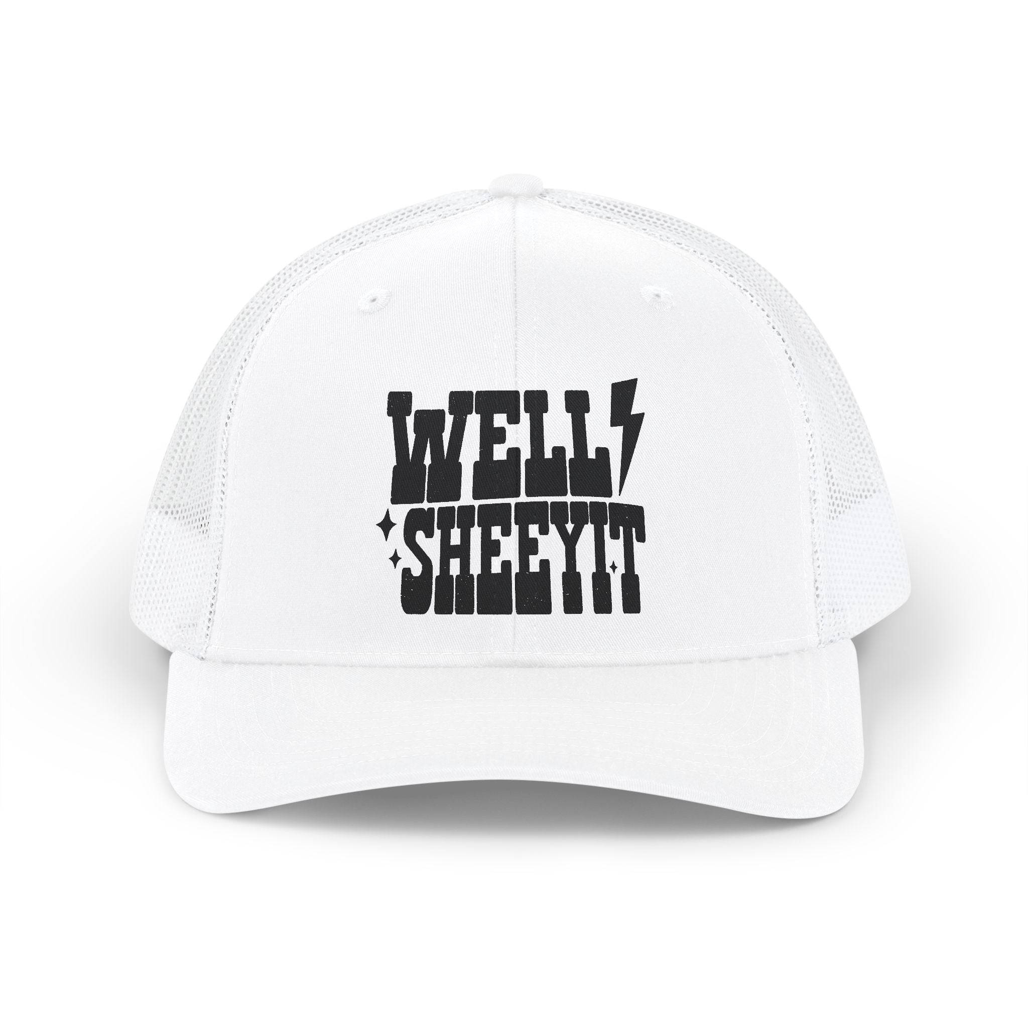 Well Sheetit Trucker Cap — Funny Retro Lightning Snapback Hat